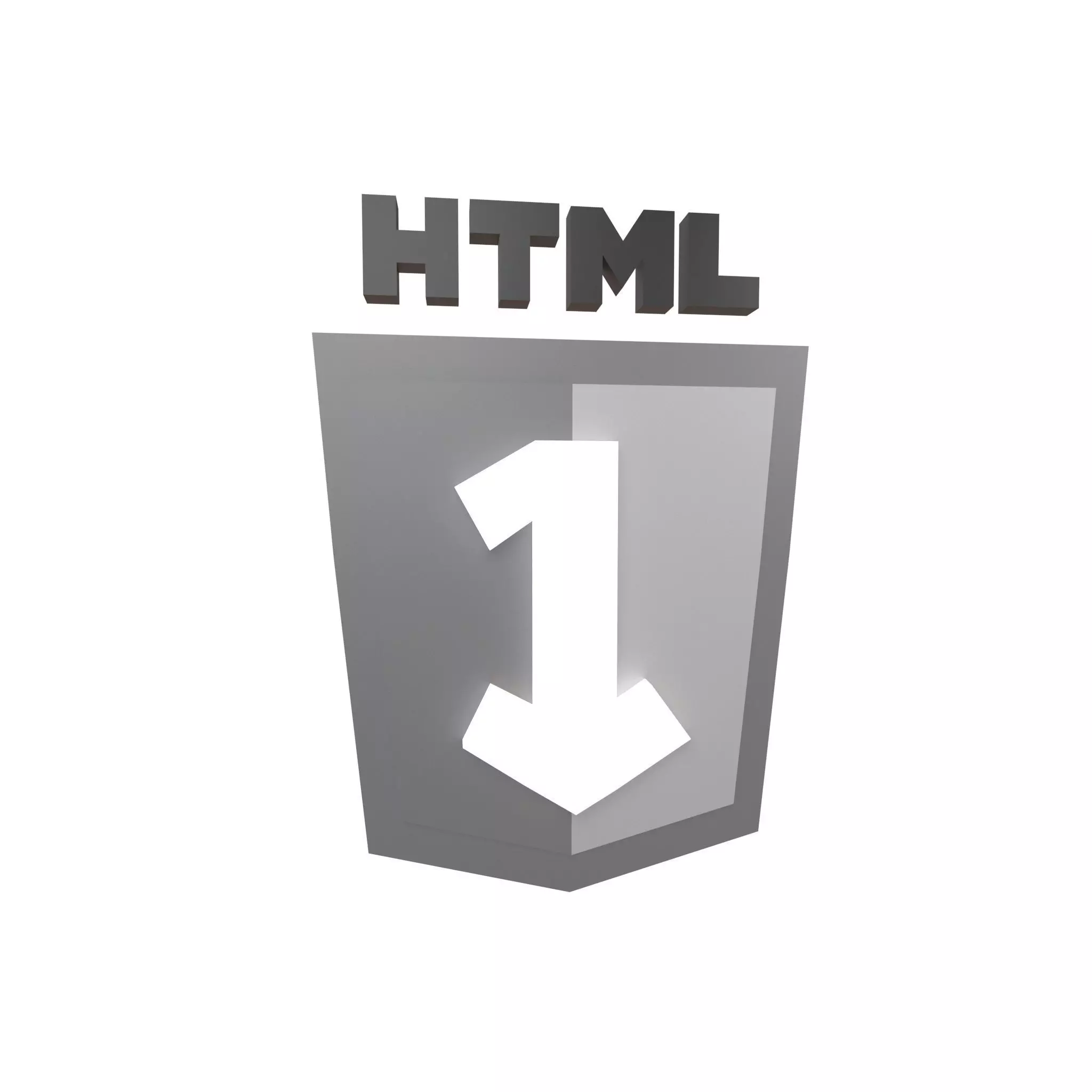HTML 1 Logo v1 001 Low-poly 3D model_0