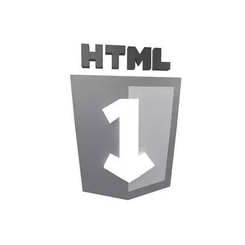 HTML 1 Logo v1 001 Low-poly 3D model