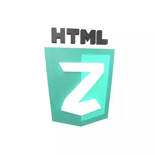HTML 2 Logo v1 001 Low-poly 3D model