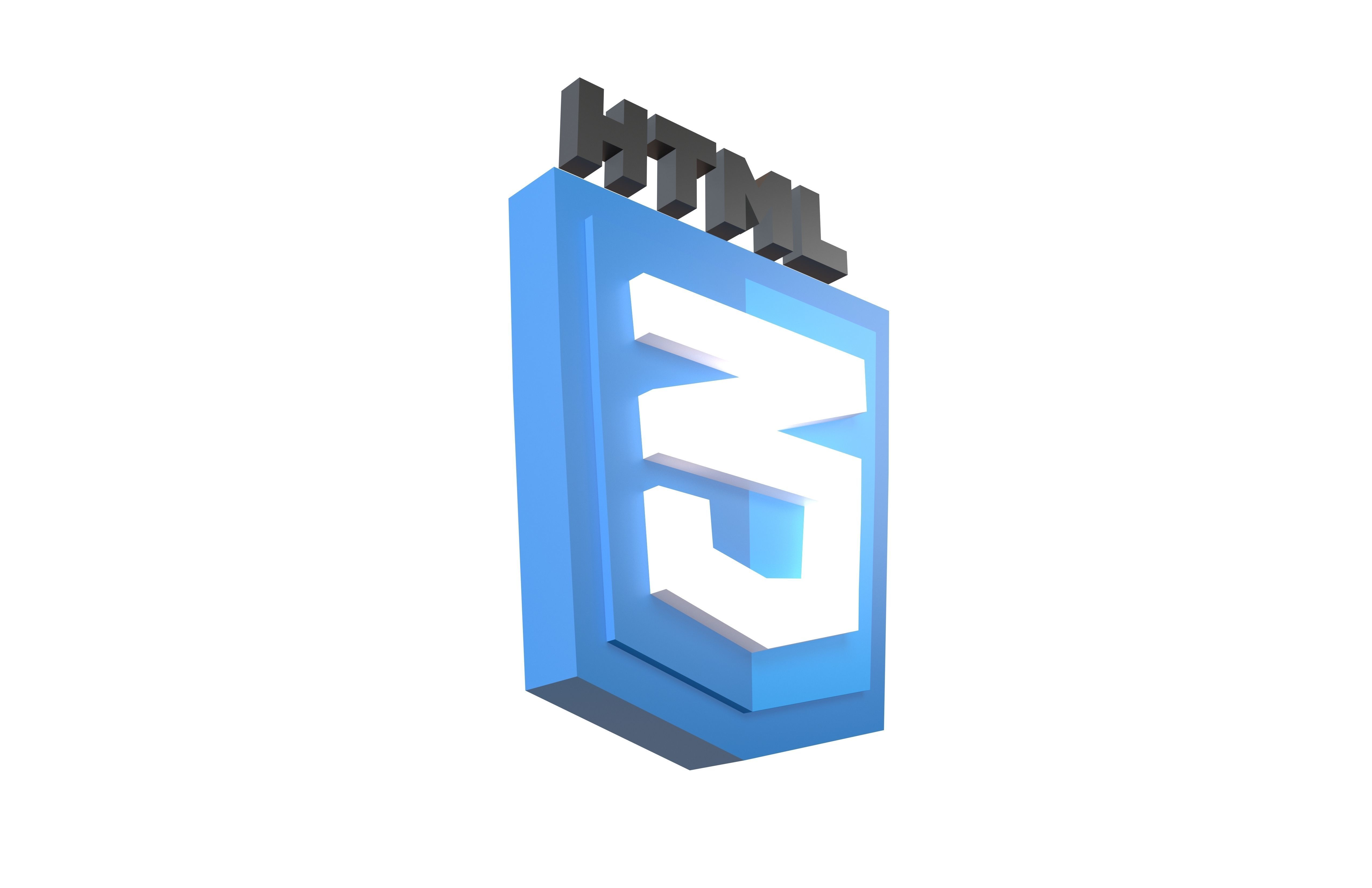 HTML 3 Logo v1 001 Low-poly 3D model_3