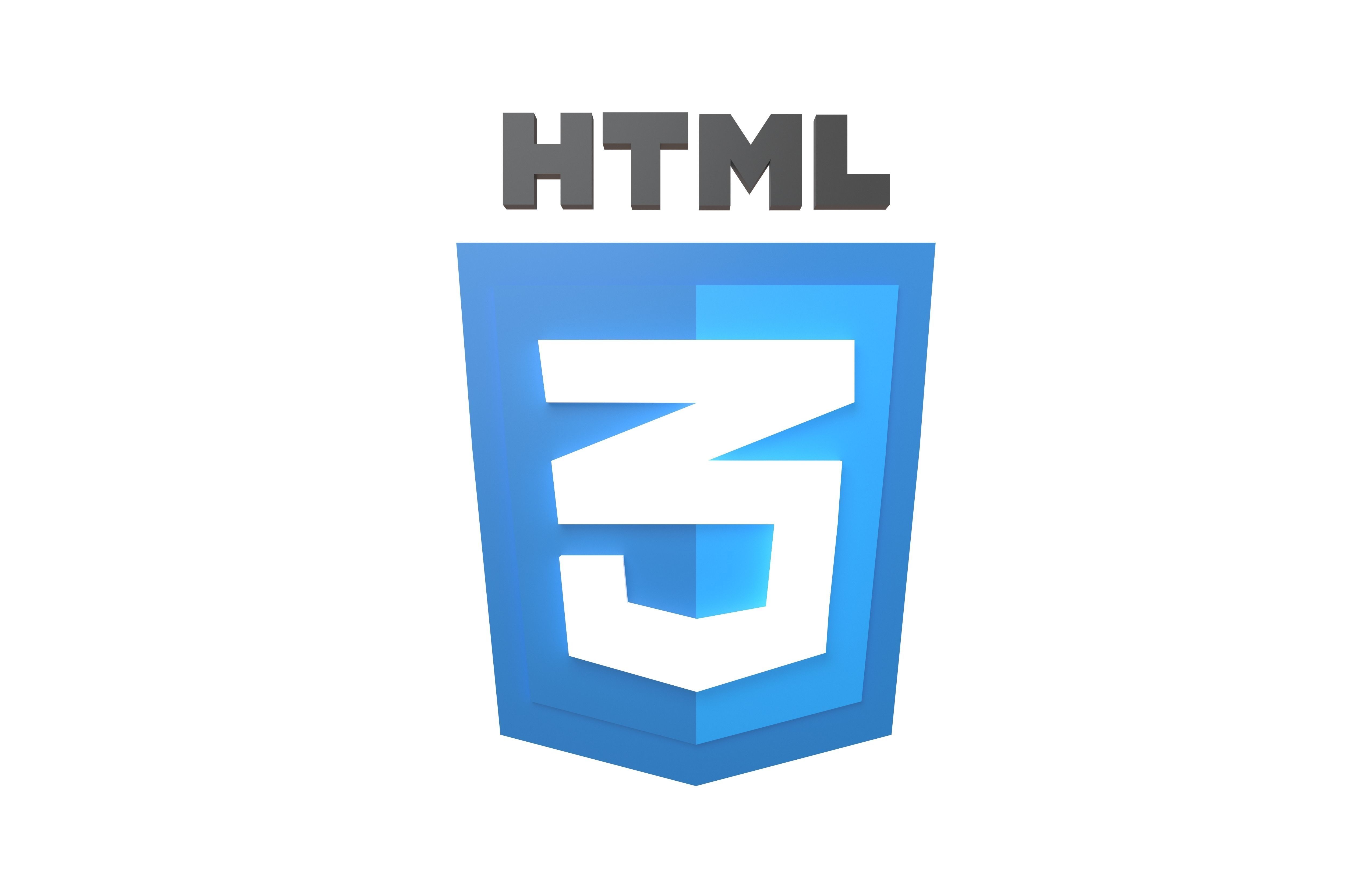 HTML 3 Logo v1 001 Low-poly 3D model_1
