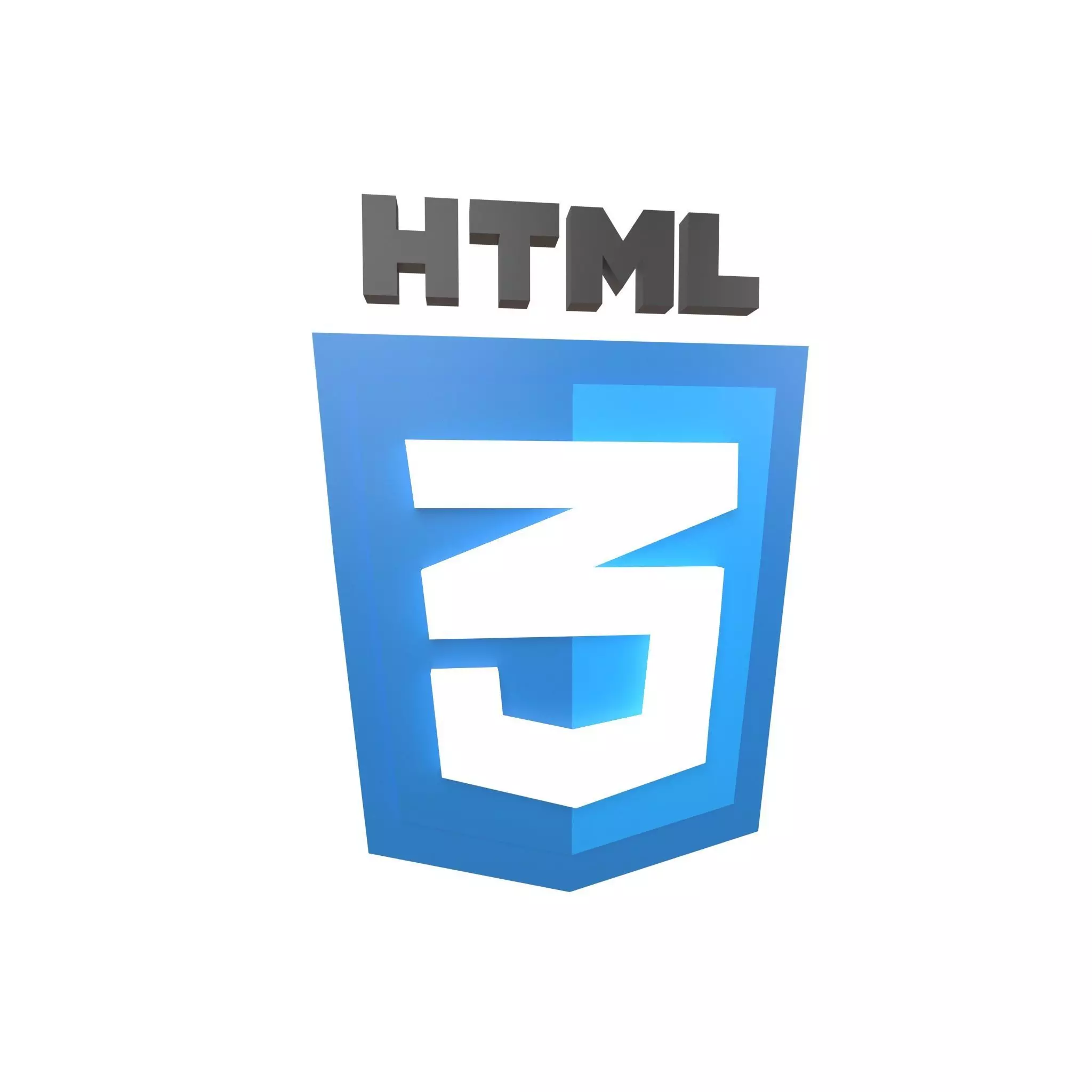 HTML 3 Logo v1 001 Low-poly 3D model_0
