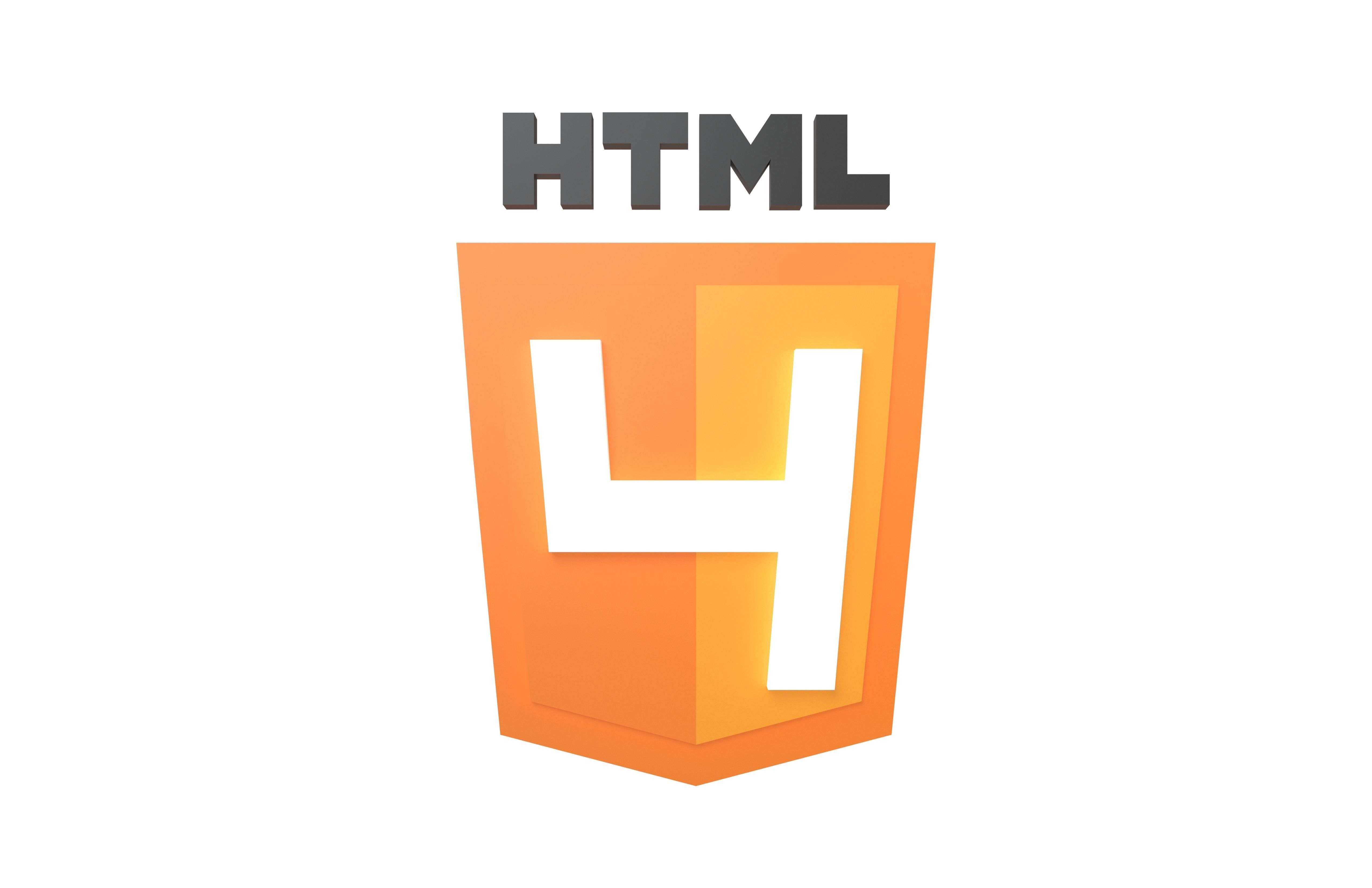 HTML 4 Logo v1 001 Low-poly 3D model_1