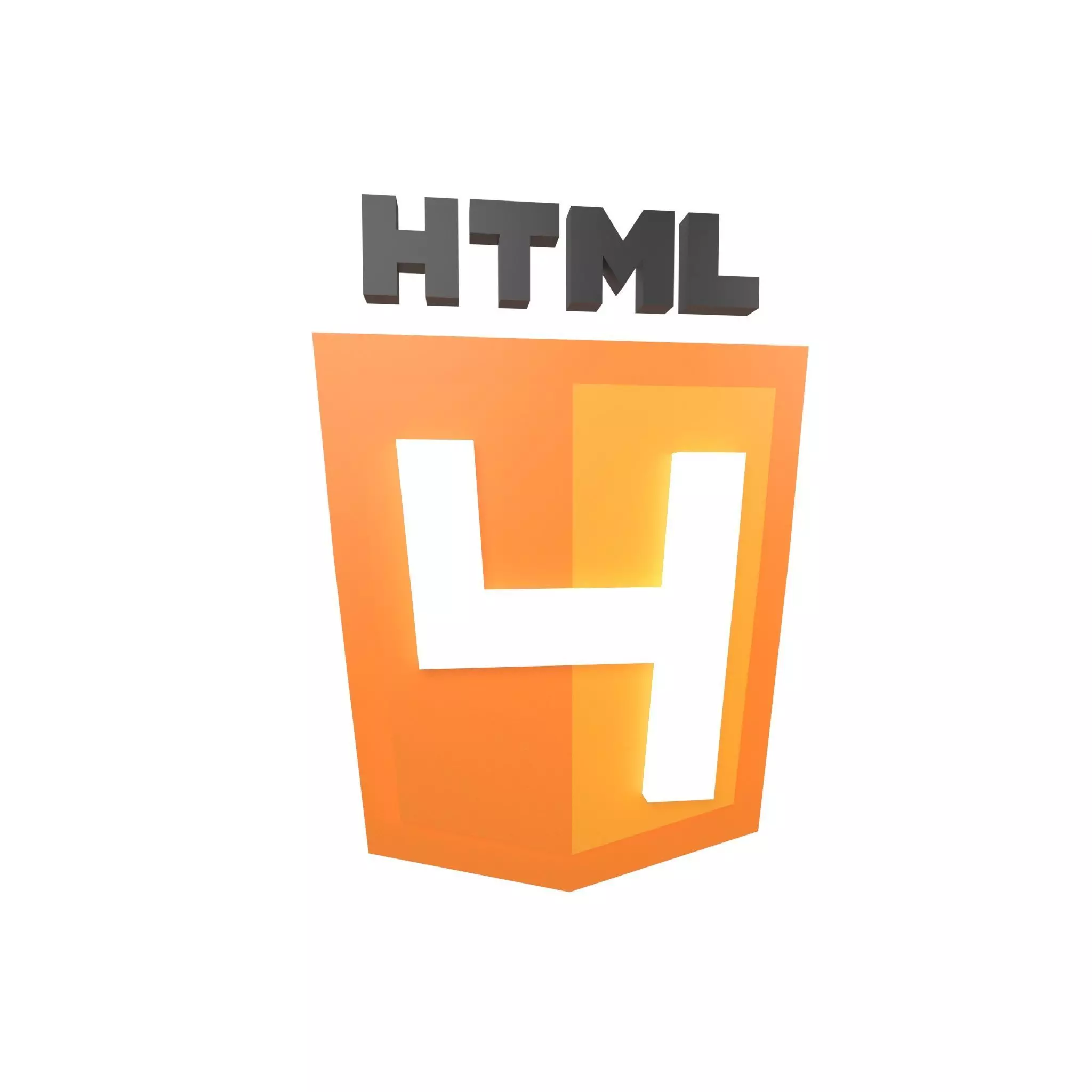 HTML 4 Logo v1 001 Low-poly 3D model_0