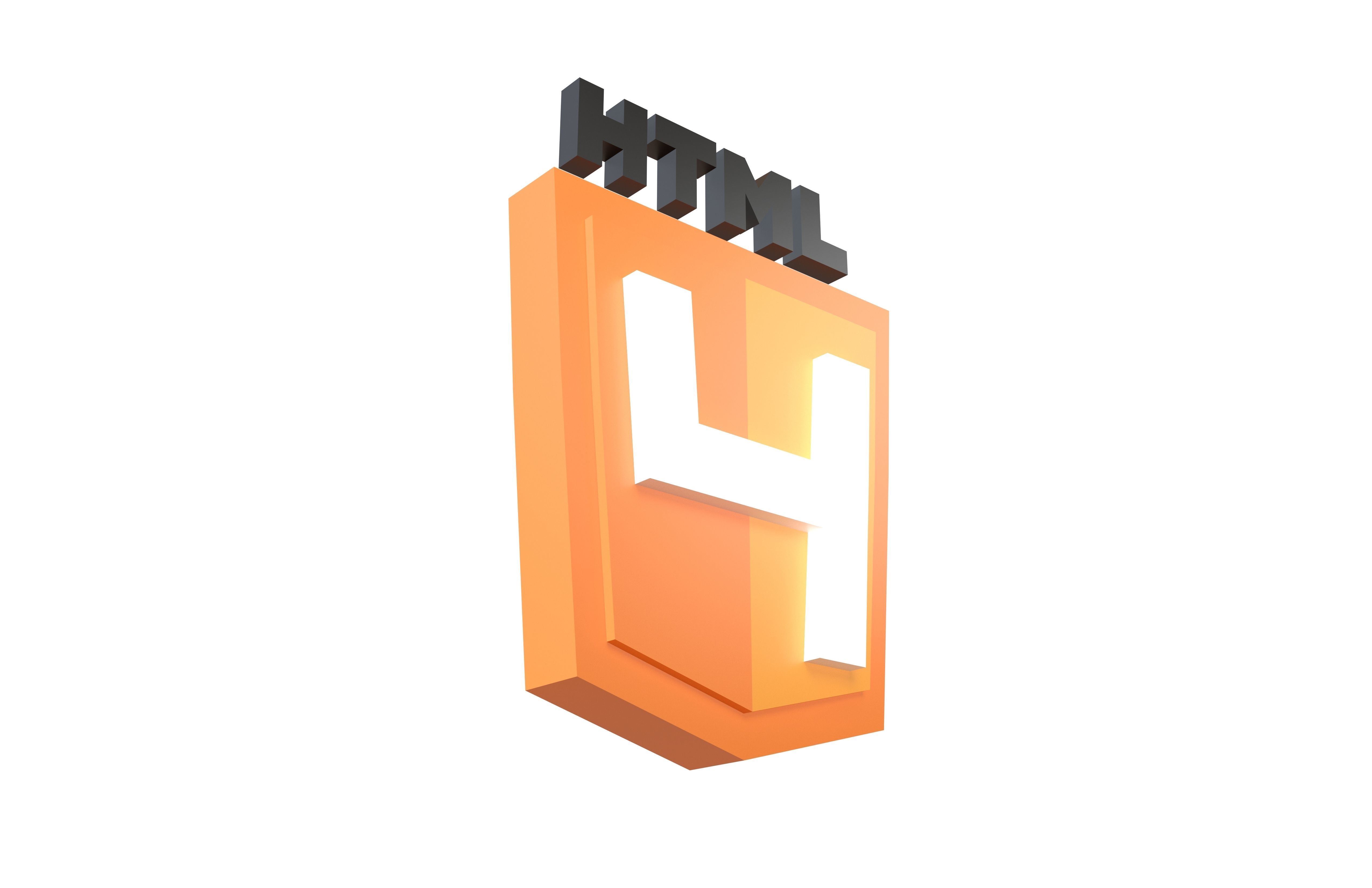HTML 4 Logo v1 001 Low-poly 3D model_3