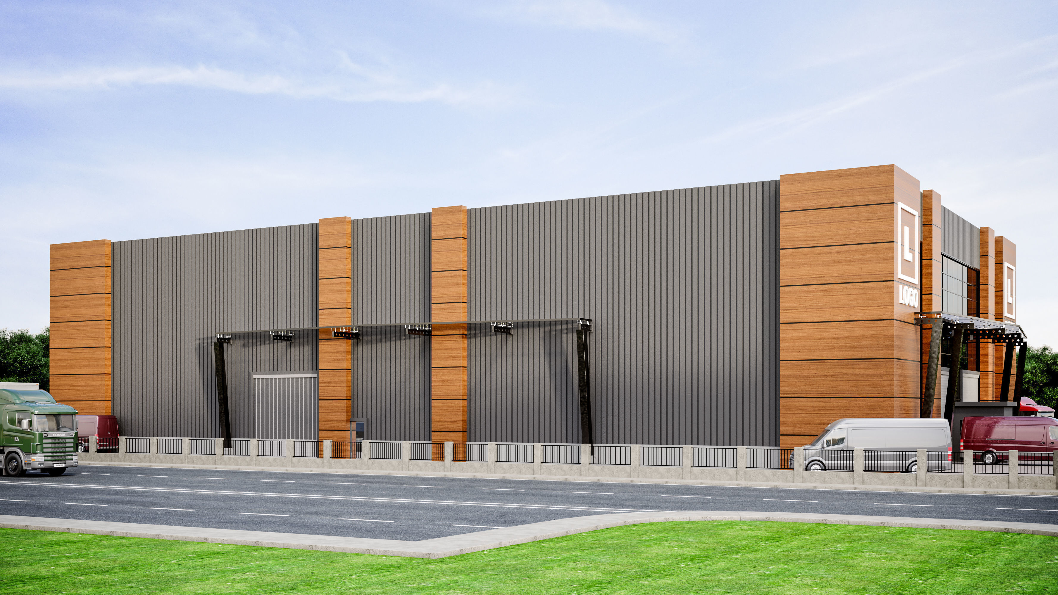 Factory Exterior Design 3D model_3