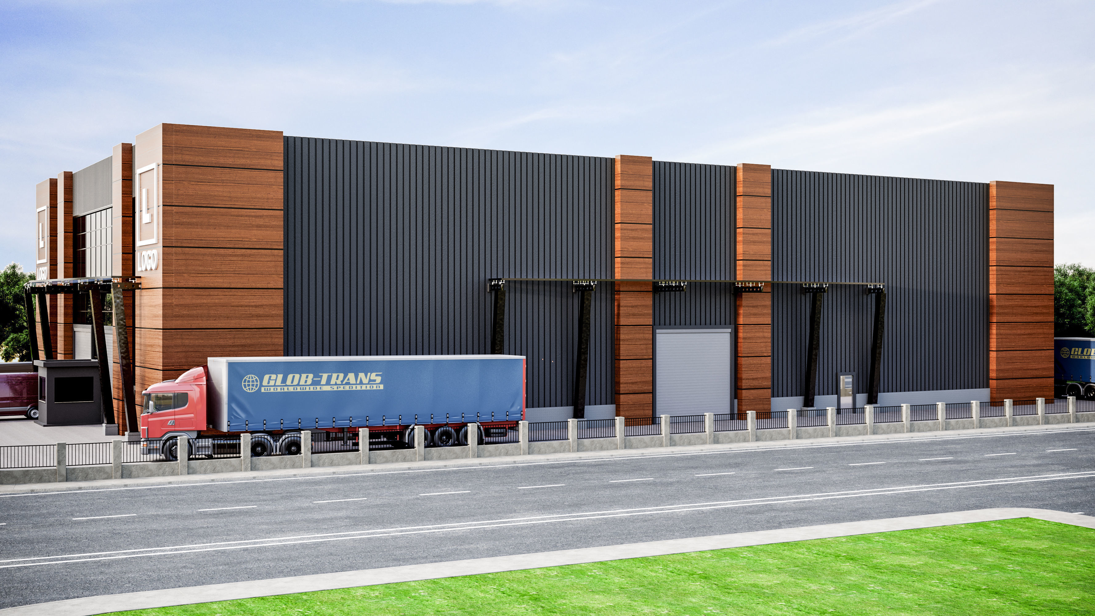 Factory Exterior Design 3D model_2