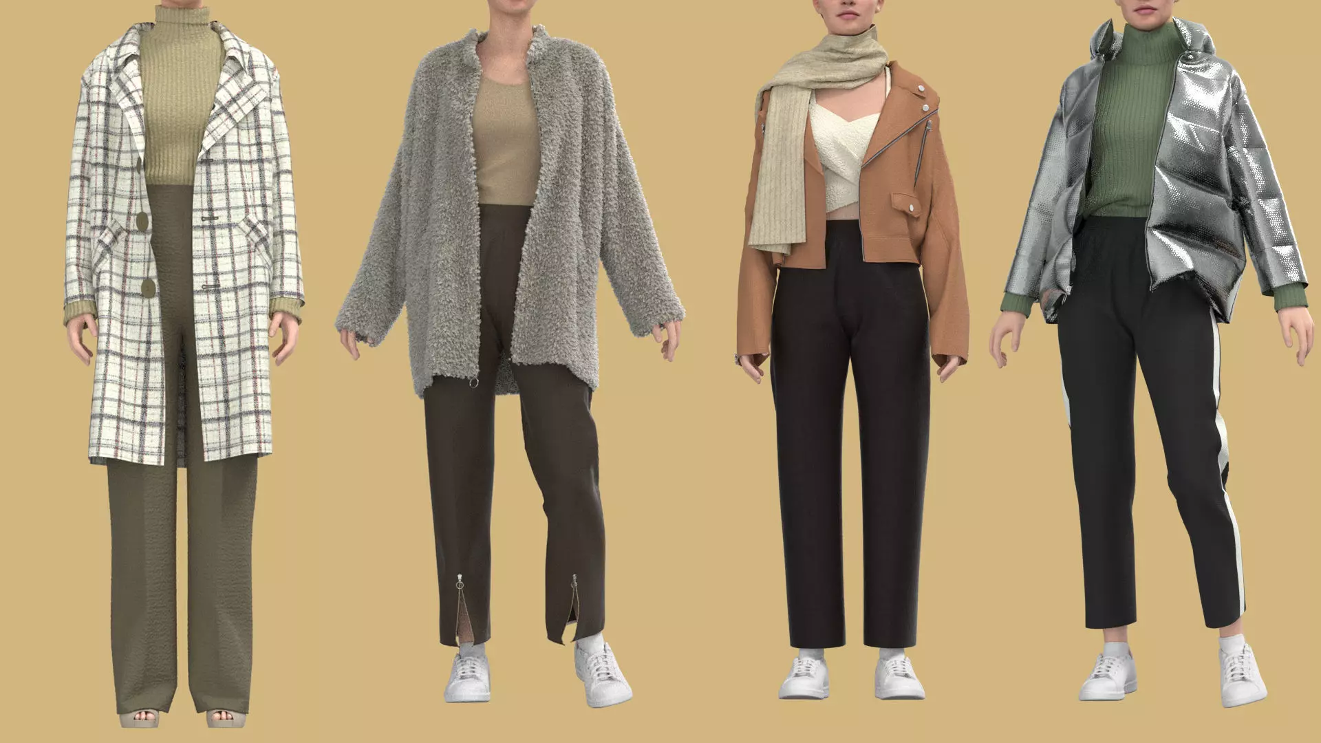 Collection of Female Outfits 3D model