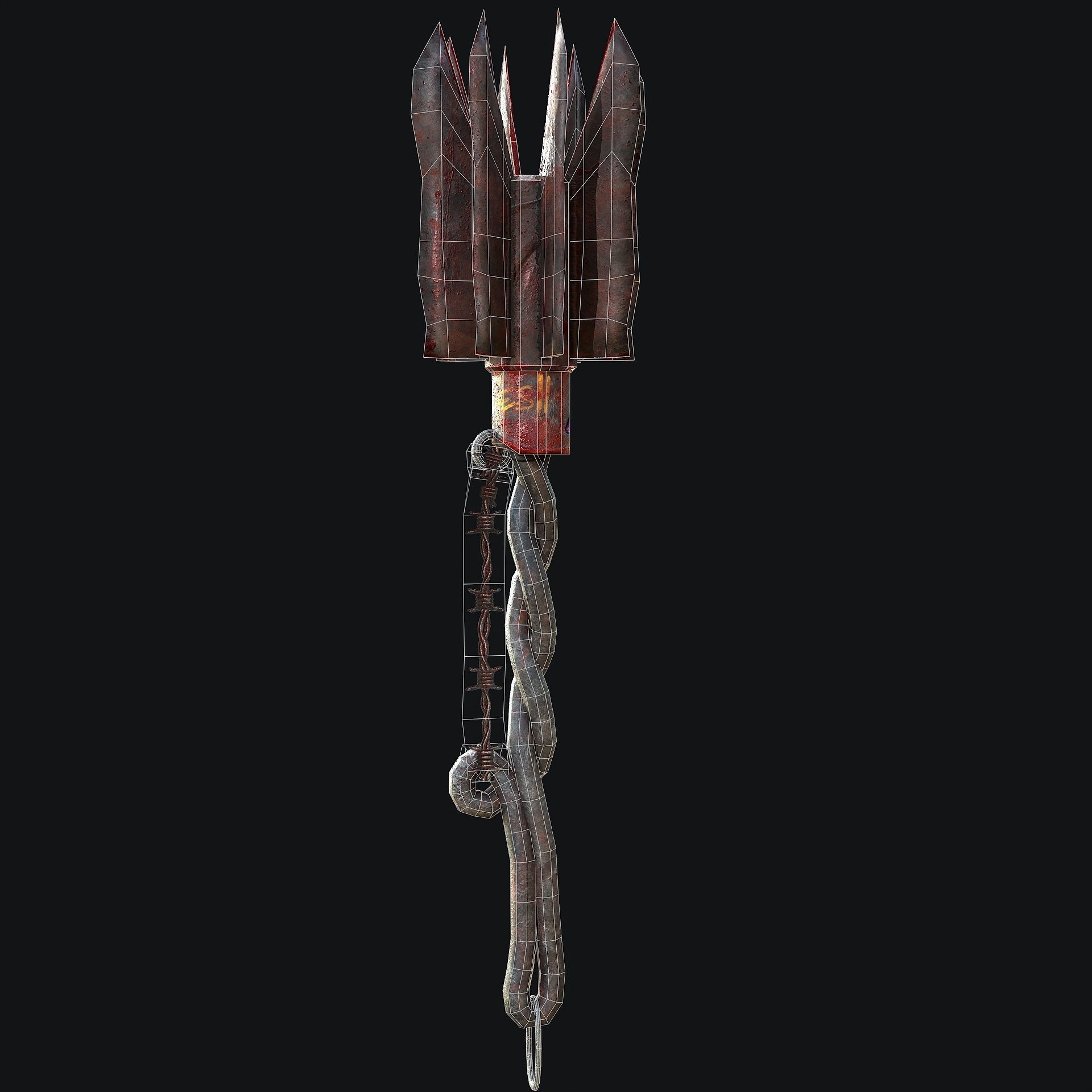 Post-apocalypse Mage Low-poly 3D model_8