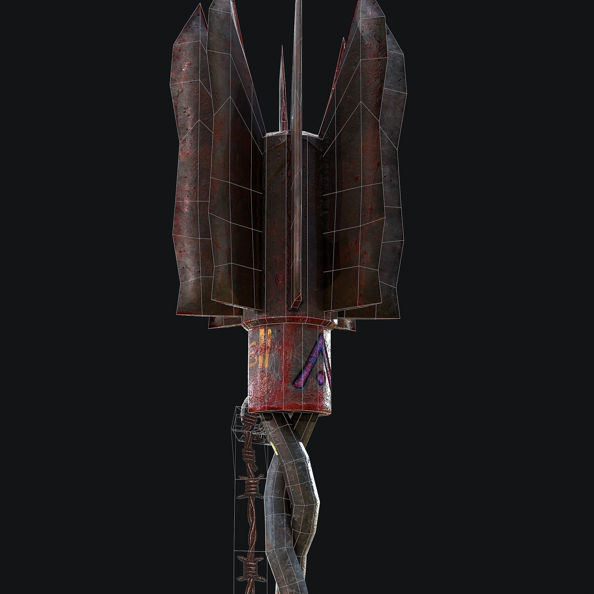 Post-apocalypse Mage Low-poly 3D model_9