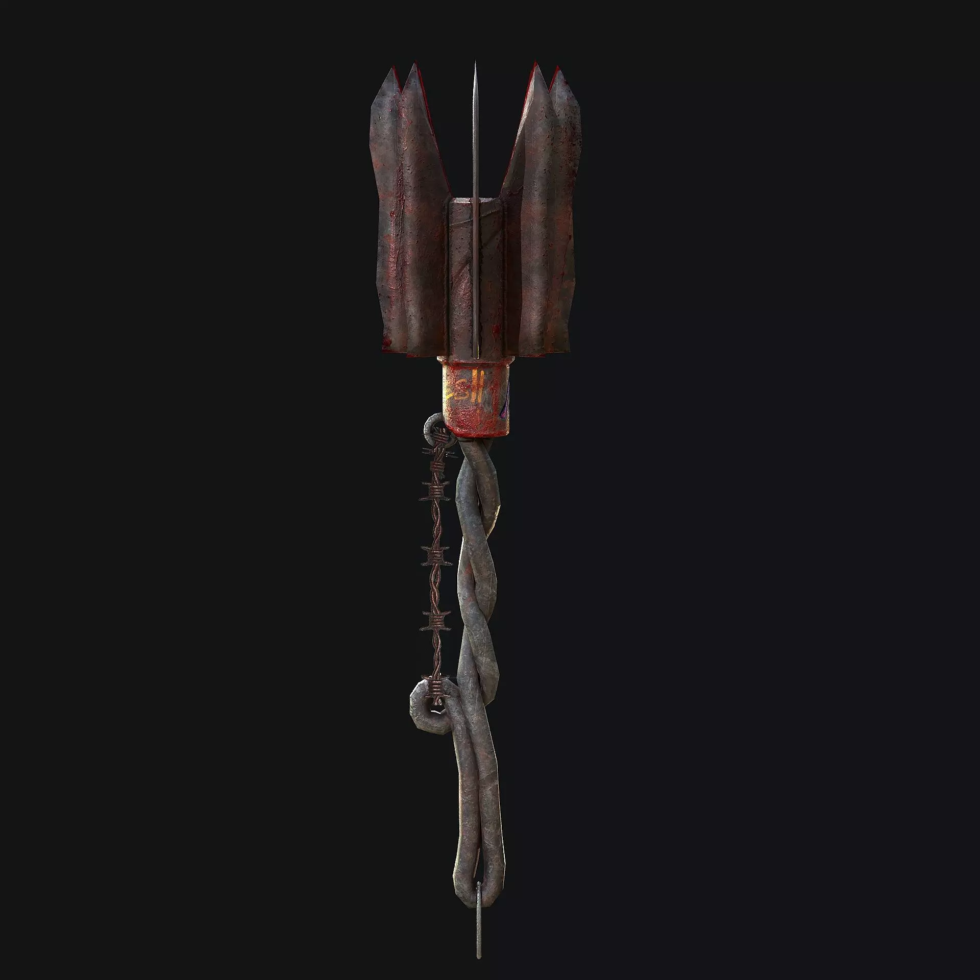 Post-apocalypse Mage Low-poly 3D model_0
