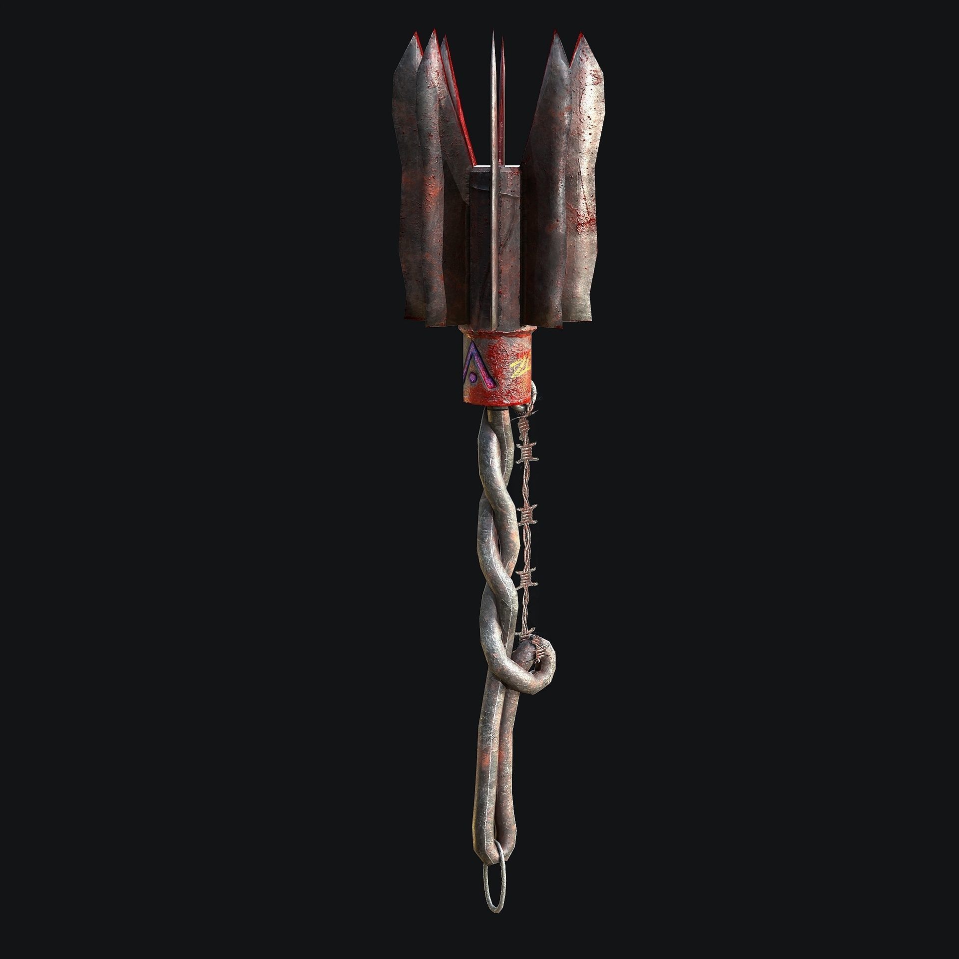 Post-apocalypse Mage Low-poly 3D model_5