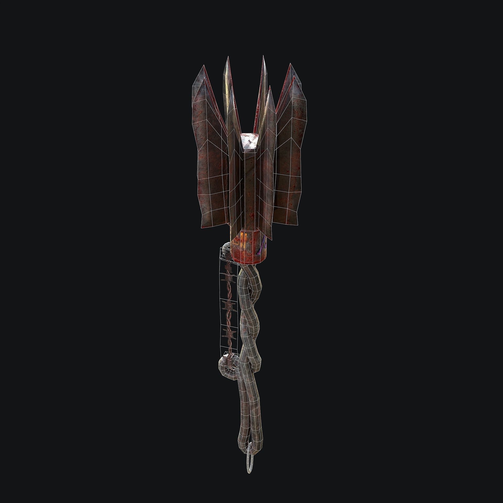 Post-apocalypse Mage Low-poly 3D model_7