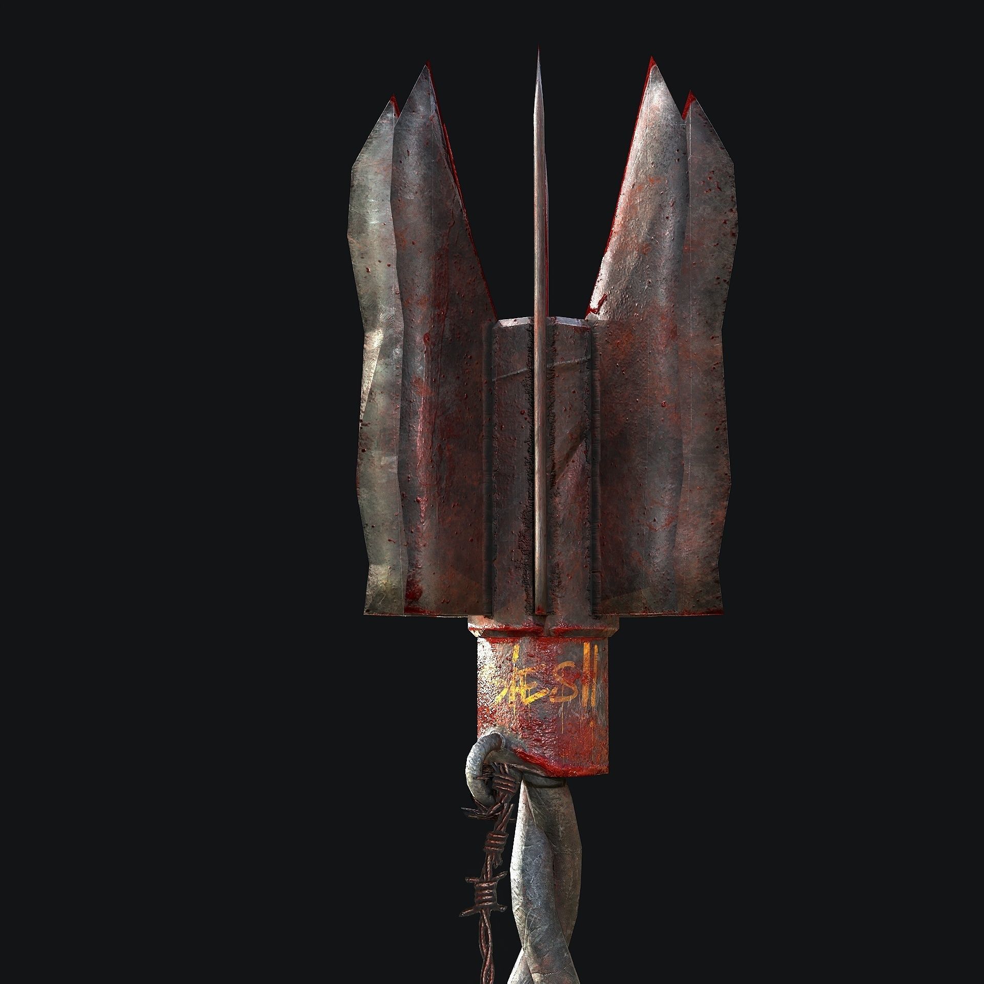 Post-apocalypse Mage Low-poly 3D model_6