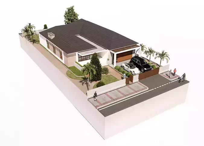 3D Modeling Architecture Modern Residence 3D model