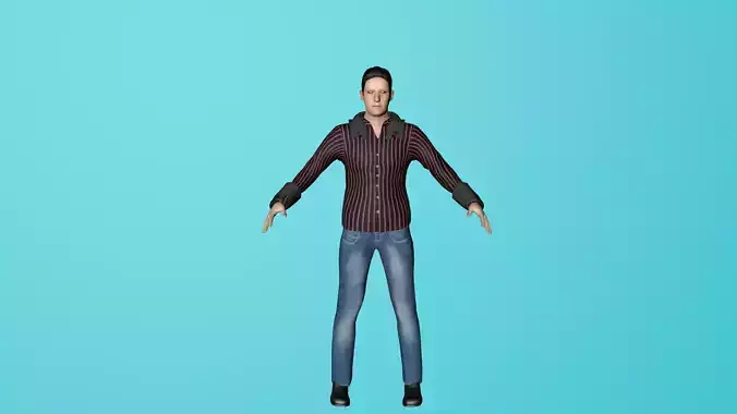 Human man in jeans and jacket