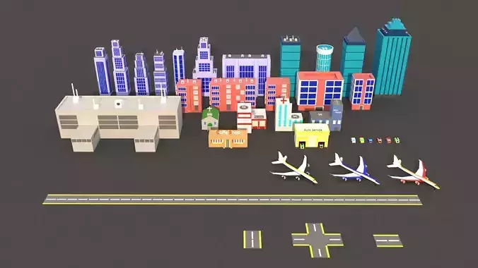 Low Poly City Assets Set