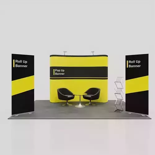 Pop Up RollUP Stands Trade show booth mock-up