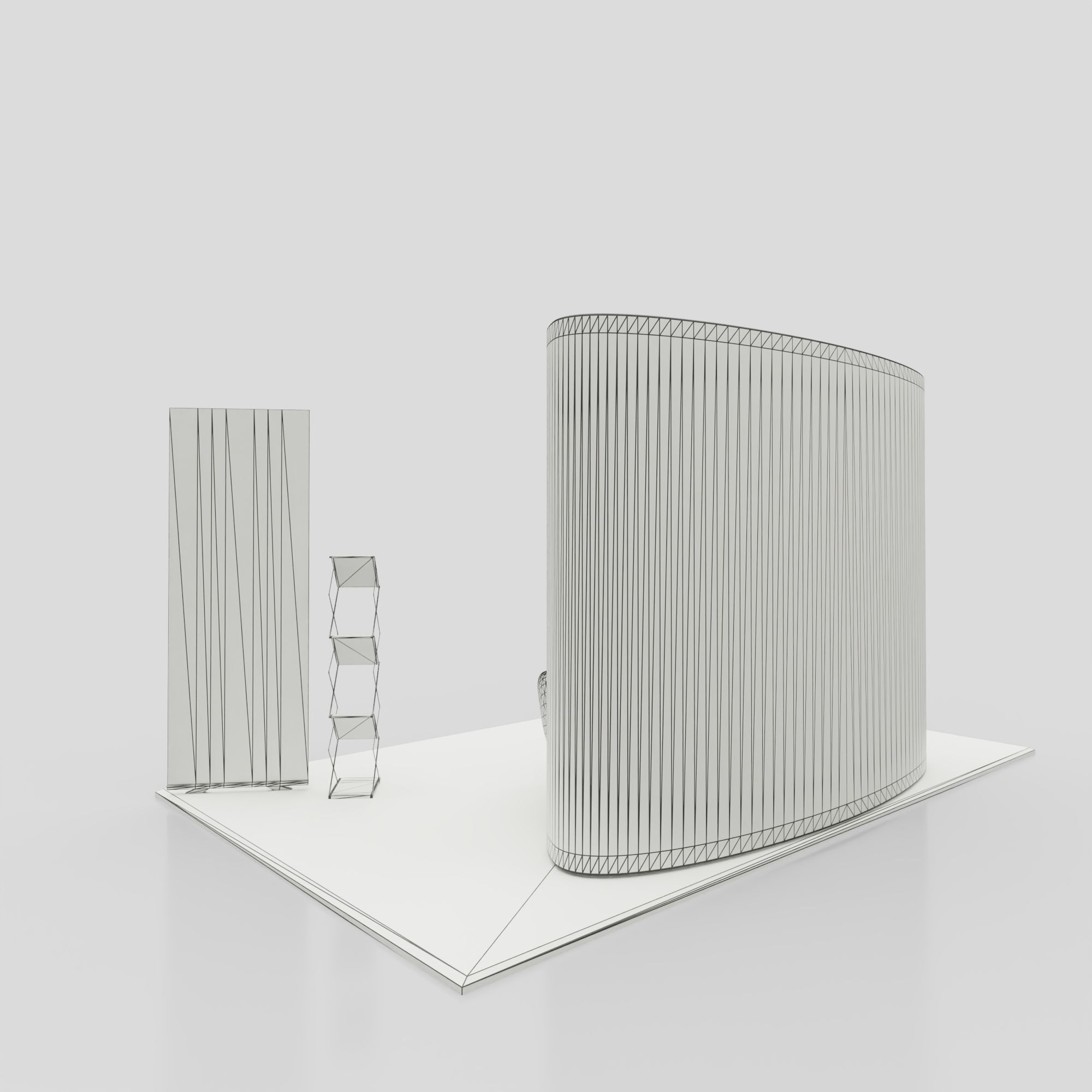 Pop Up RollUP Stands Trade show booth mock-up 3D model_9