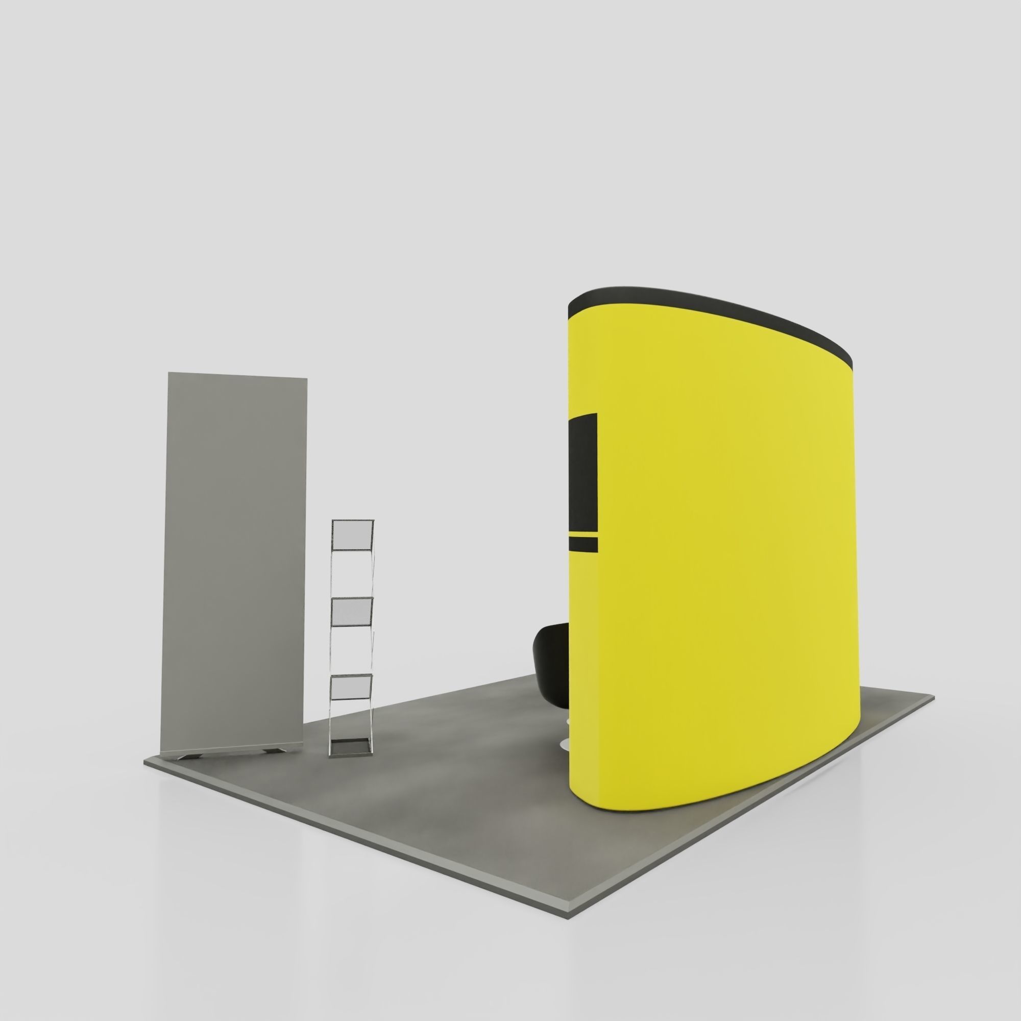 Pop Up RollUP Stands Trade show booth mock-up 3D model_4