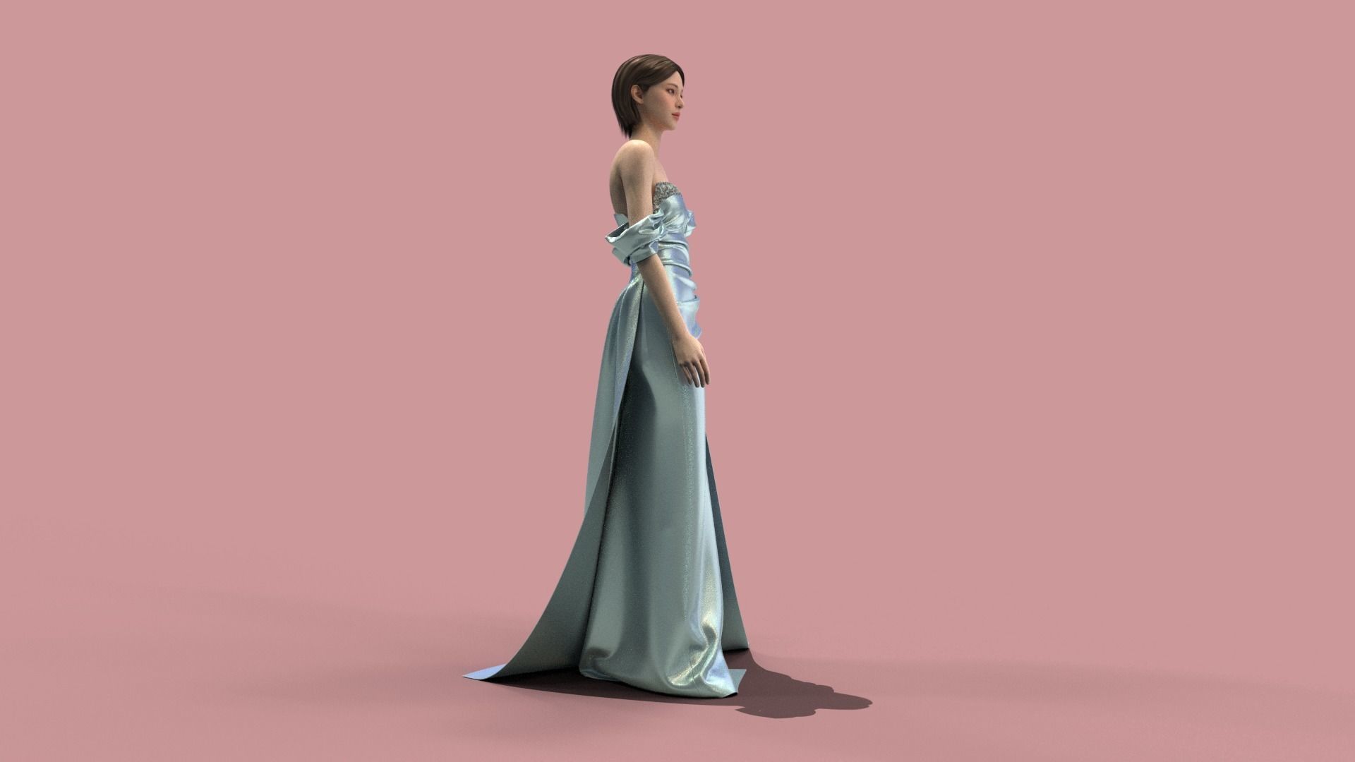 Realistic Model Of Female Dress 3D model_5