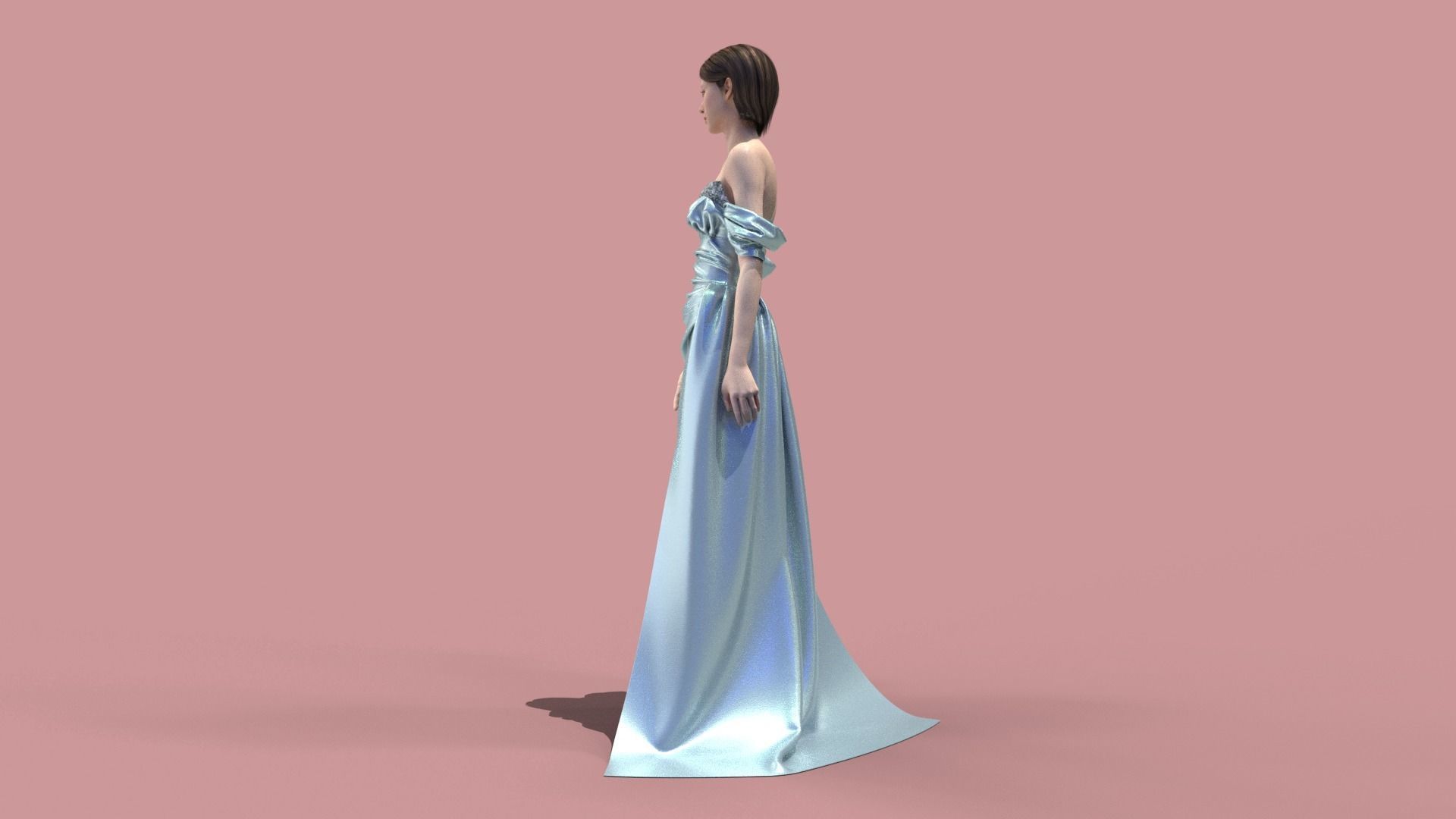 Realistic Model Of Female Dress 3D model_4
