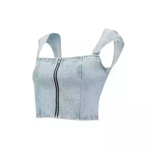 Zipper Jeans Top
