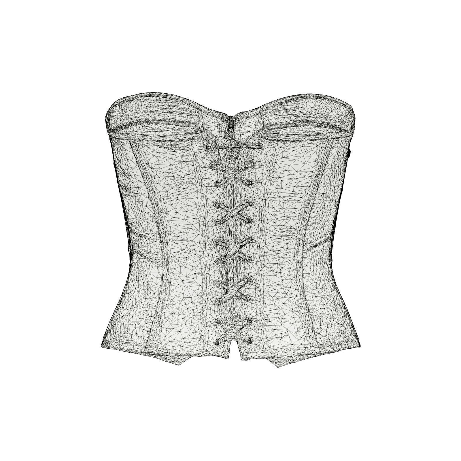 Zipper Corset 3D model_7
