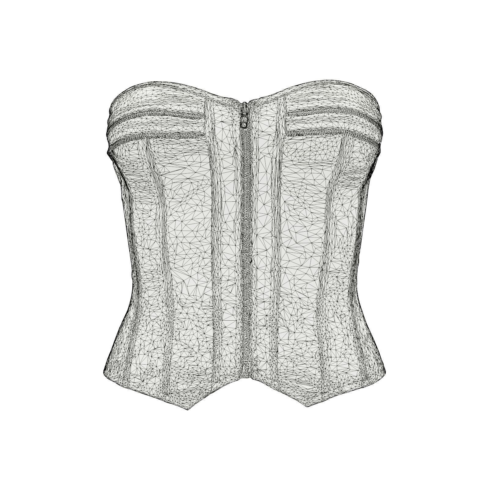 Zipper Corset 3D model_6