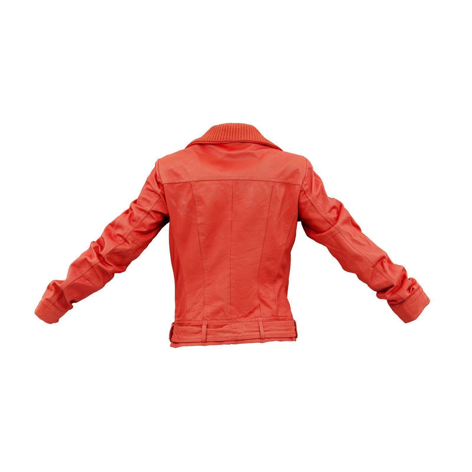Wool Collar Leather Jacket 3D model_2