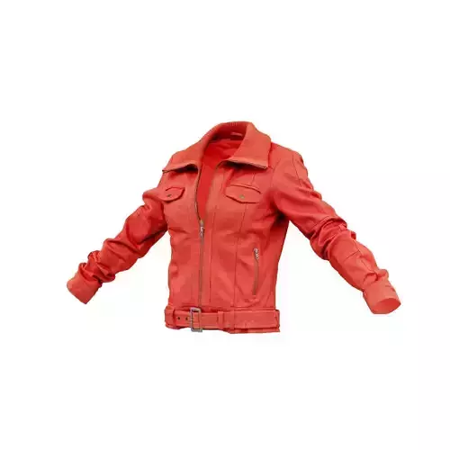 Wool Collar Leather Jacket 3D model