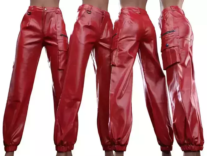 Wide Bags Leather Pants
