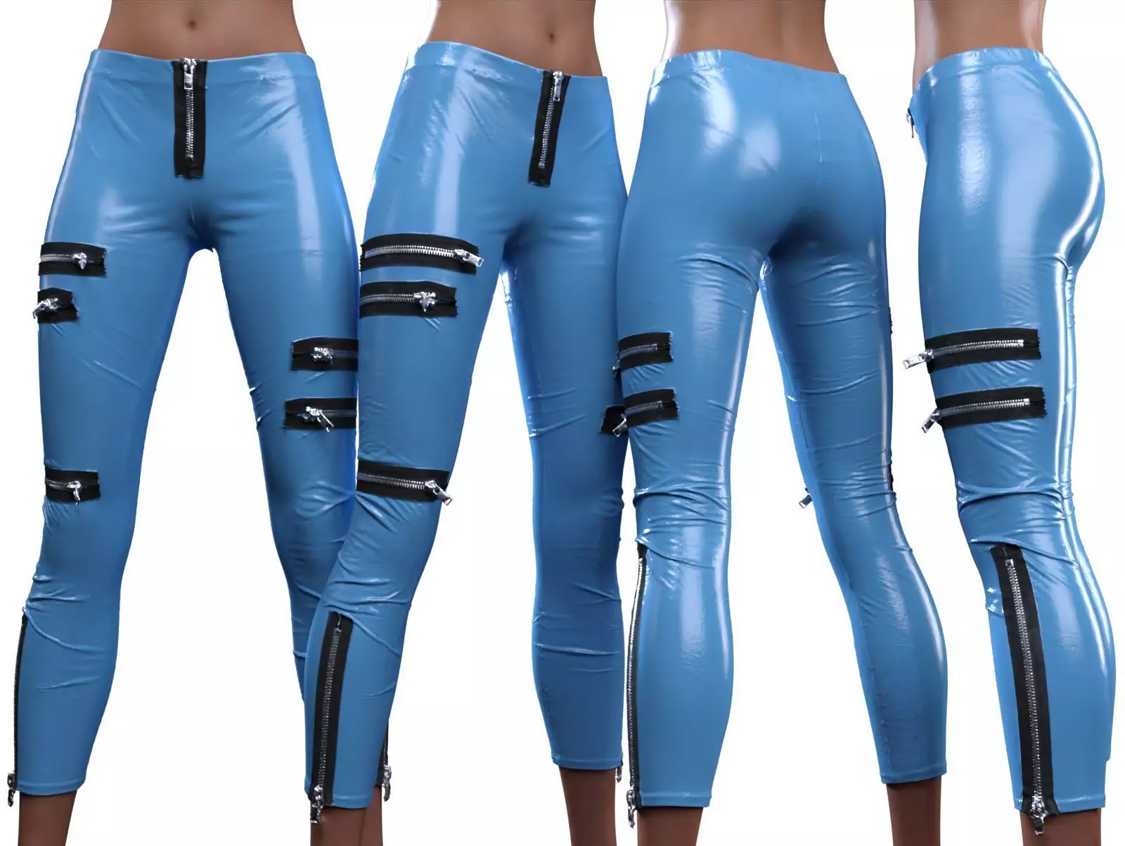 Vinyl Zipper Trousers 3D model