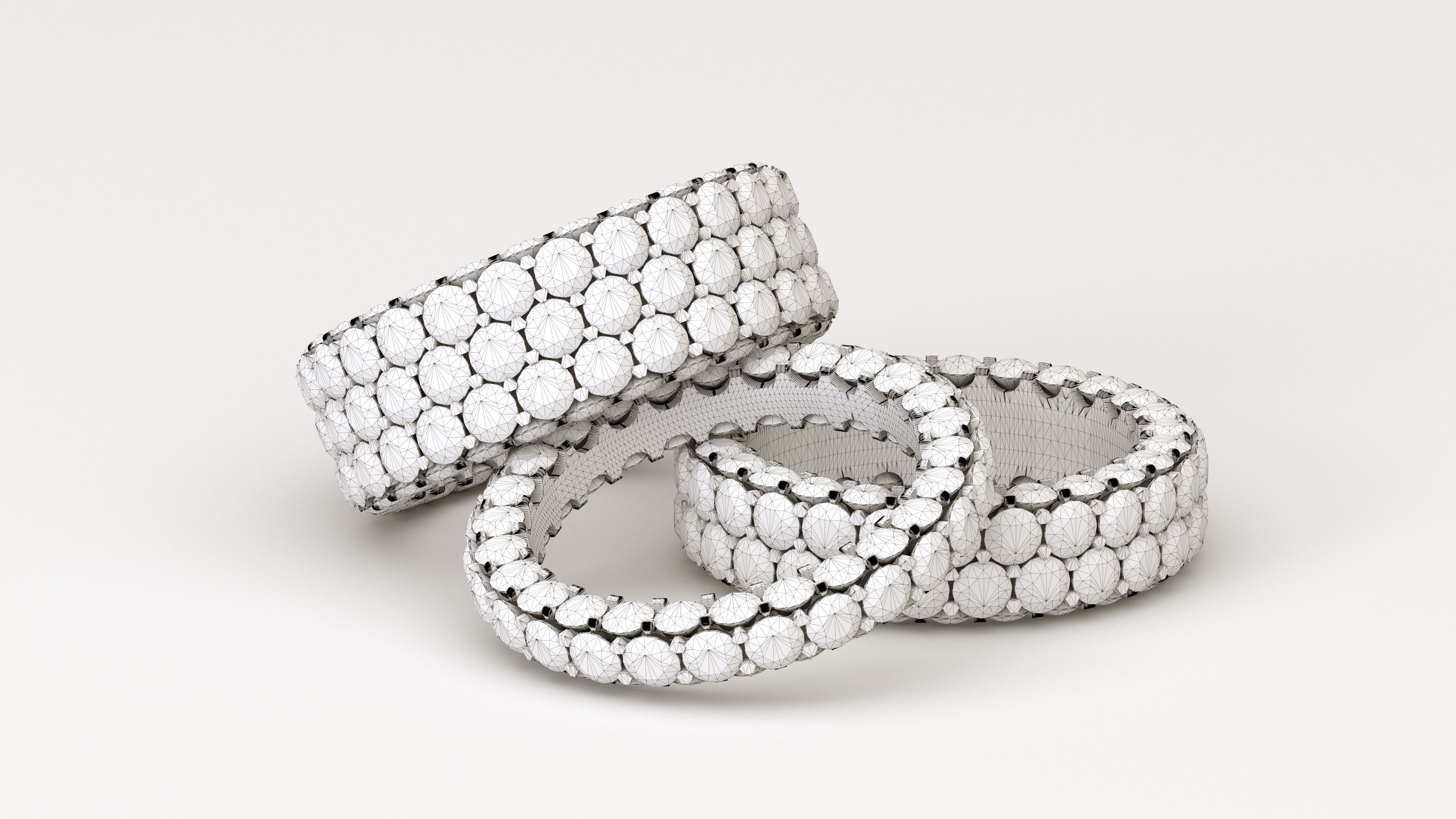 Infinity diamond ring Pack 3D print model 3D print model_20