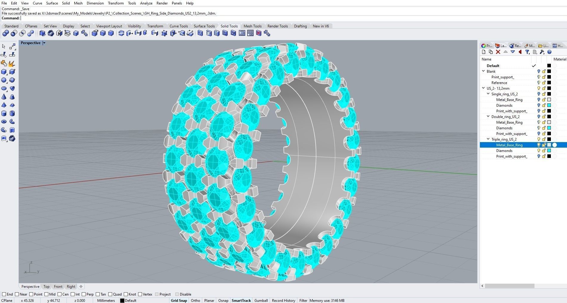 Infinity diamond ring Pack 3D print model 3D print model_18
