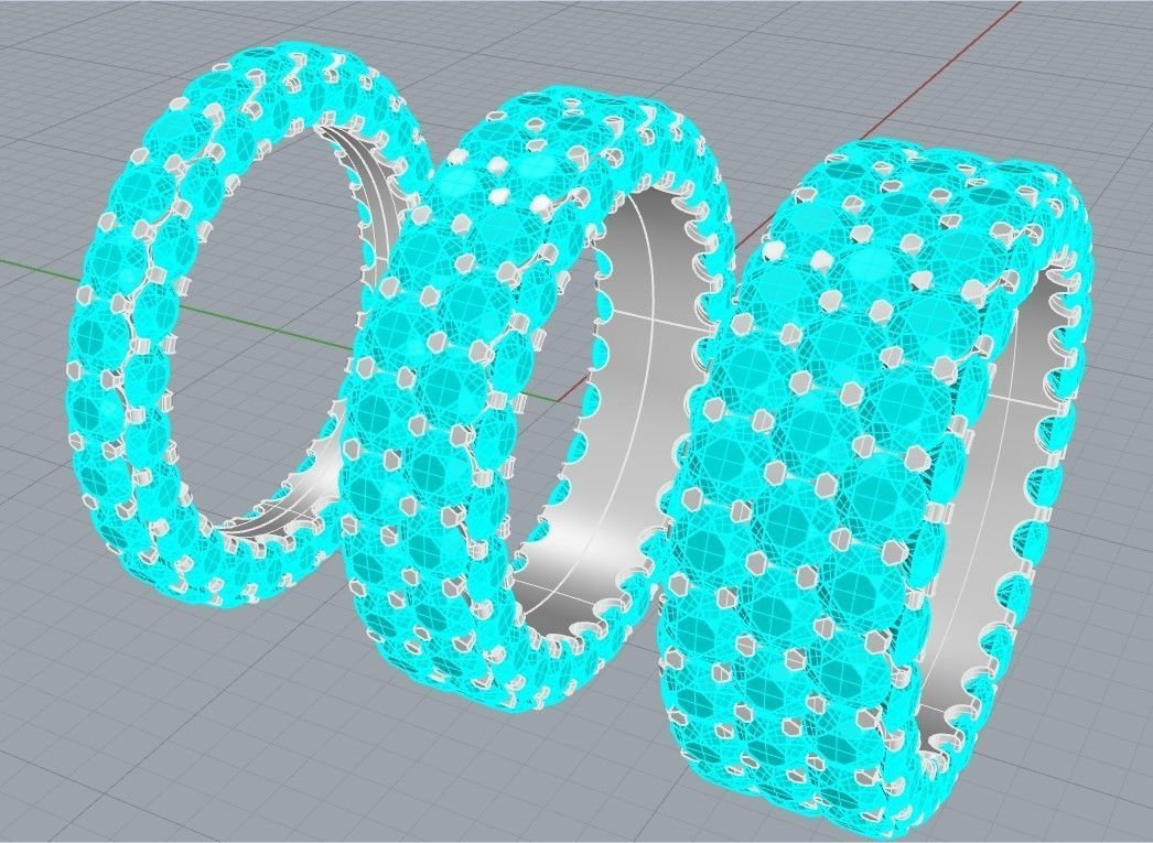 Infinity diamond ring Pack 3D print model 3D print model_4