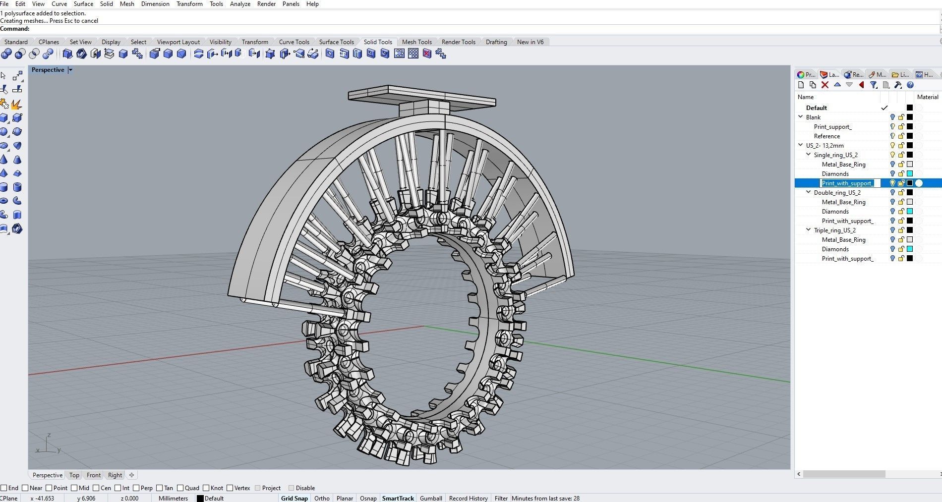 Infinity diamond ring Pack 3D print model 3D print model_7