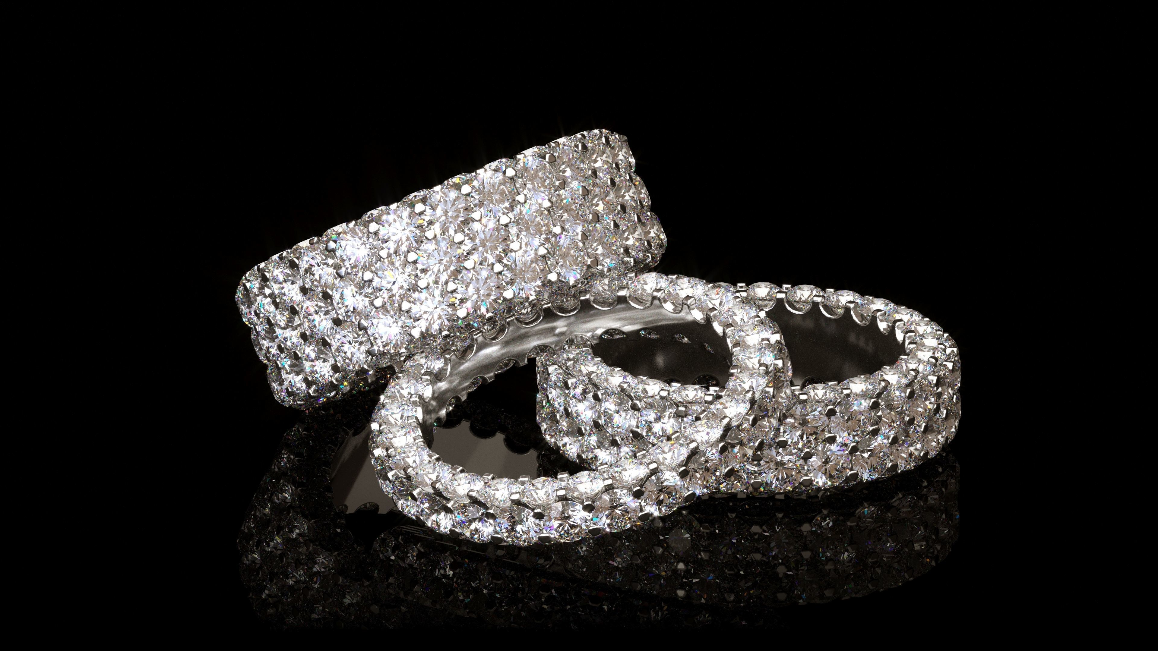 Infinity diamond ring Pack 3D print model 3D print model_19