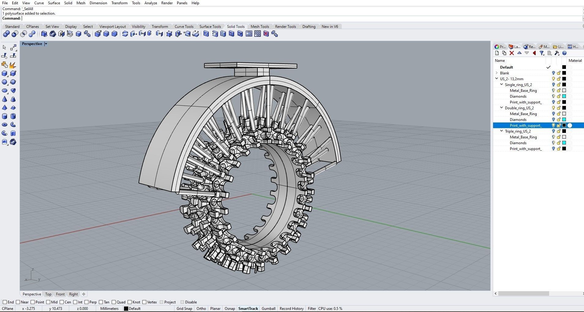 Infinity diamond ring Pack 3D print model 3D print model_16