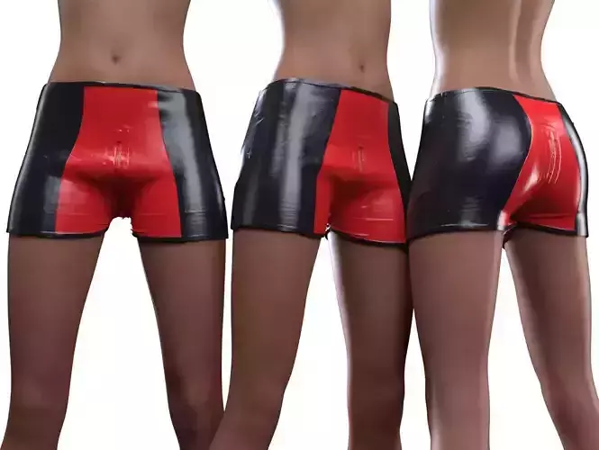 Two Tone Latex Shorts
