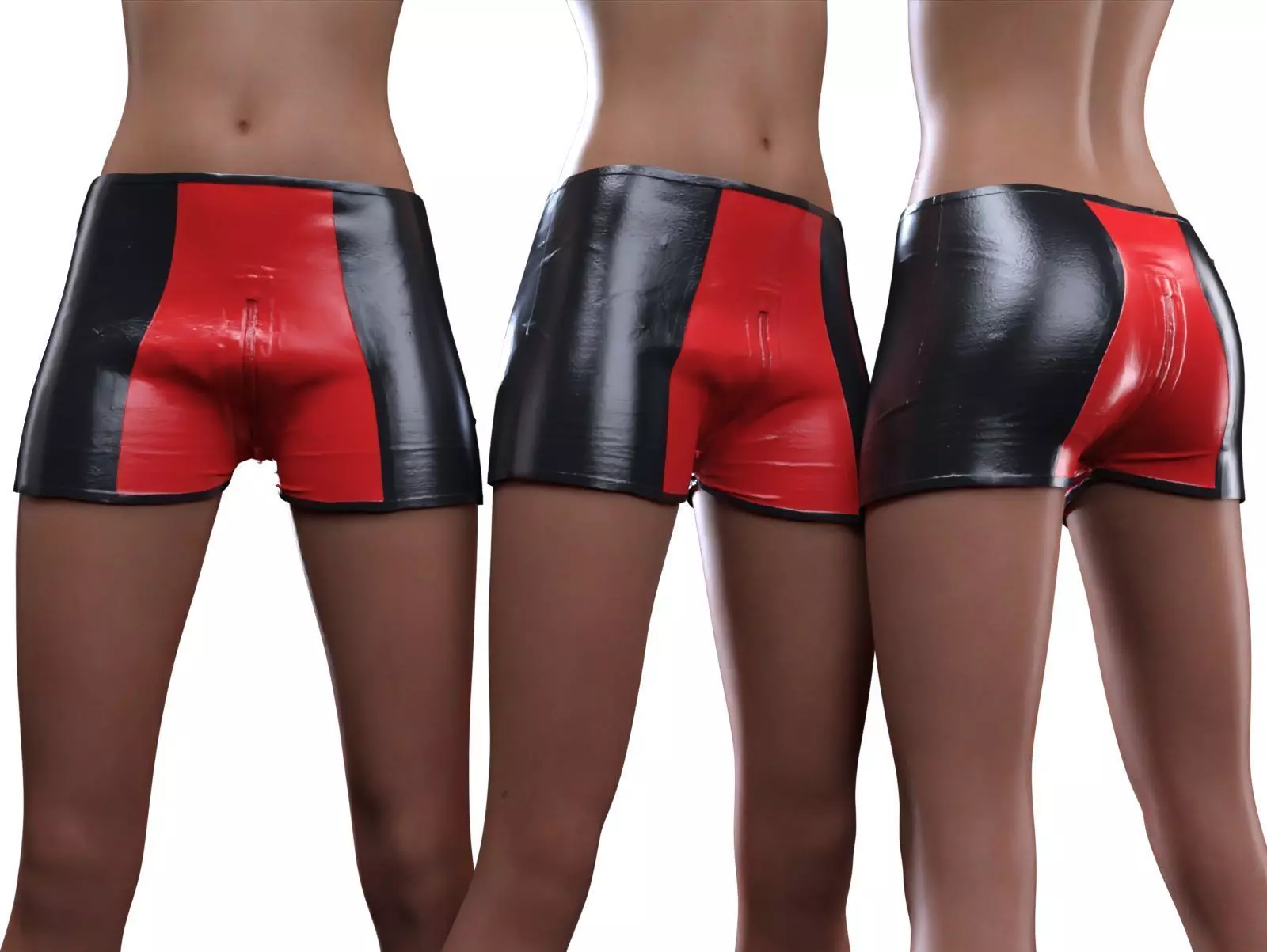 Two Tone Latex Shorts 3D model_0