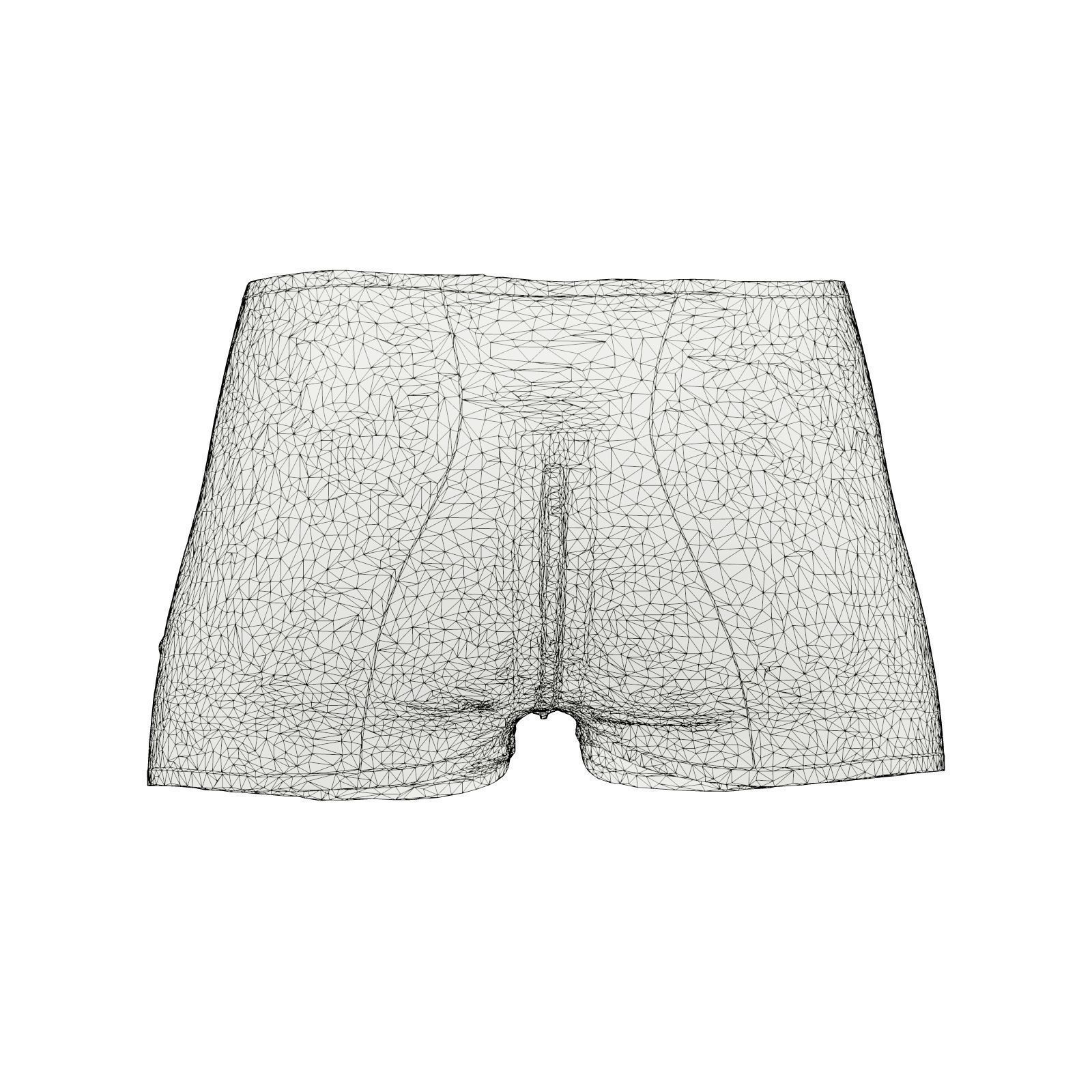 Two Tone Latex Shorts 3D model_9