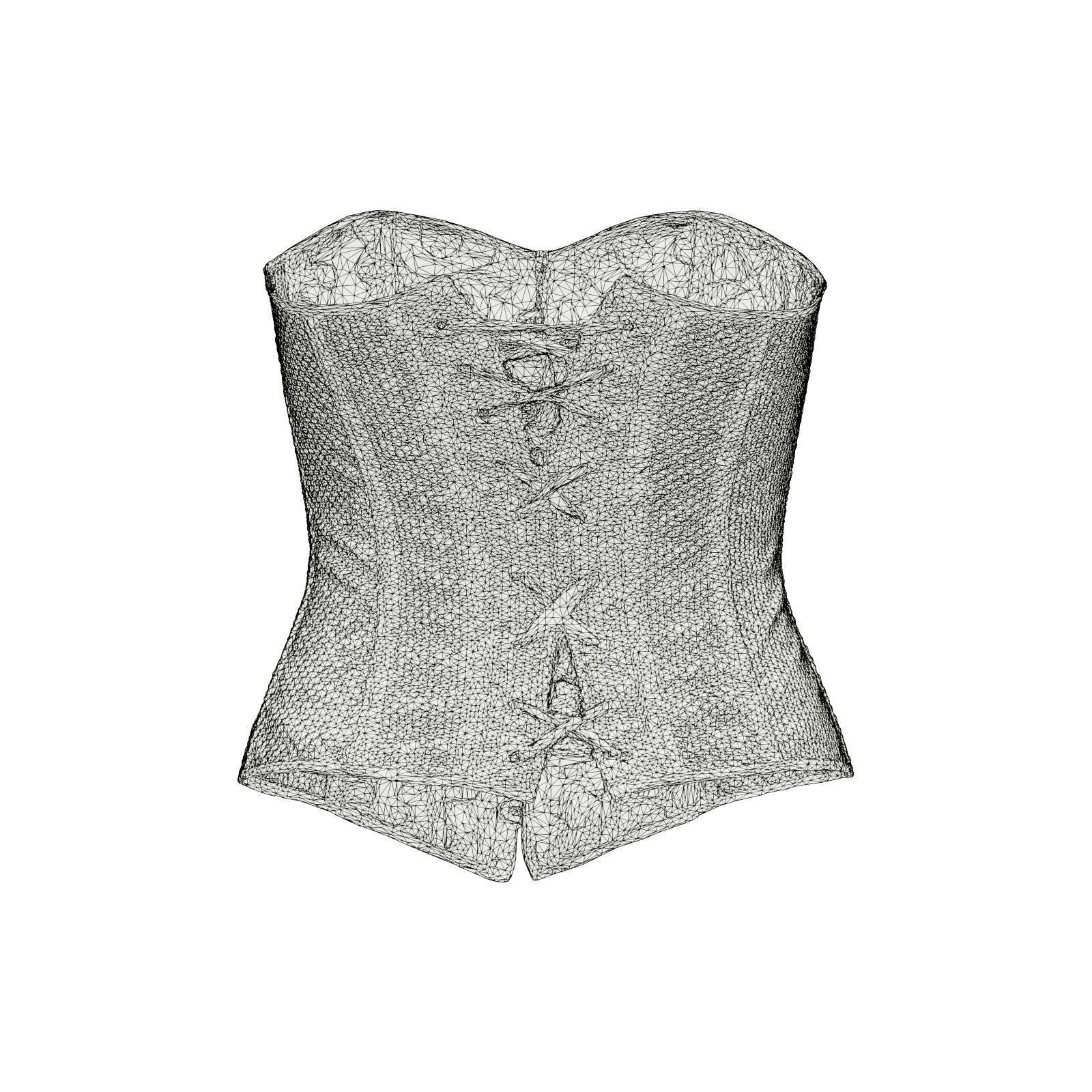 Transparant Decorated Corset 3D model_7