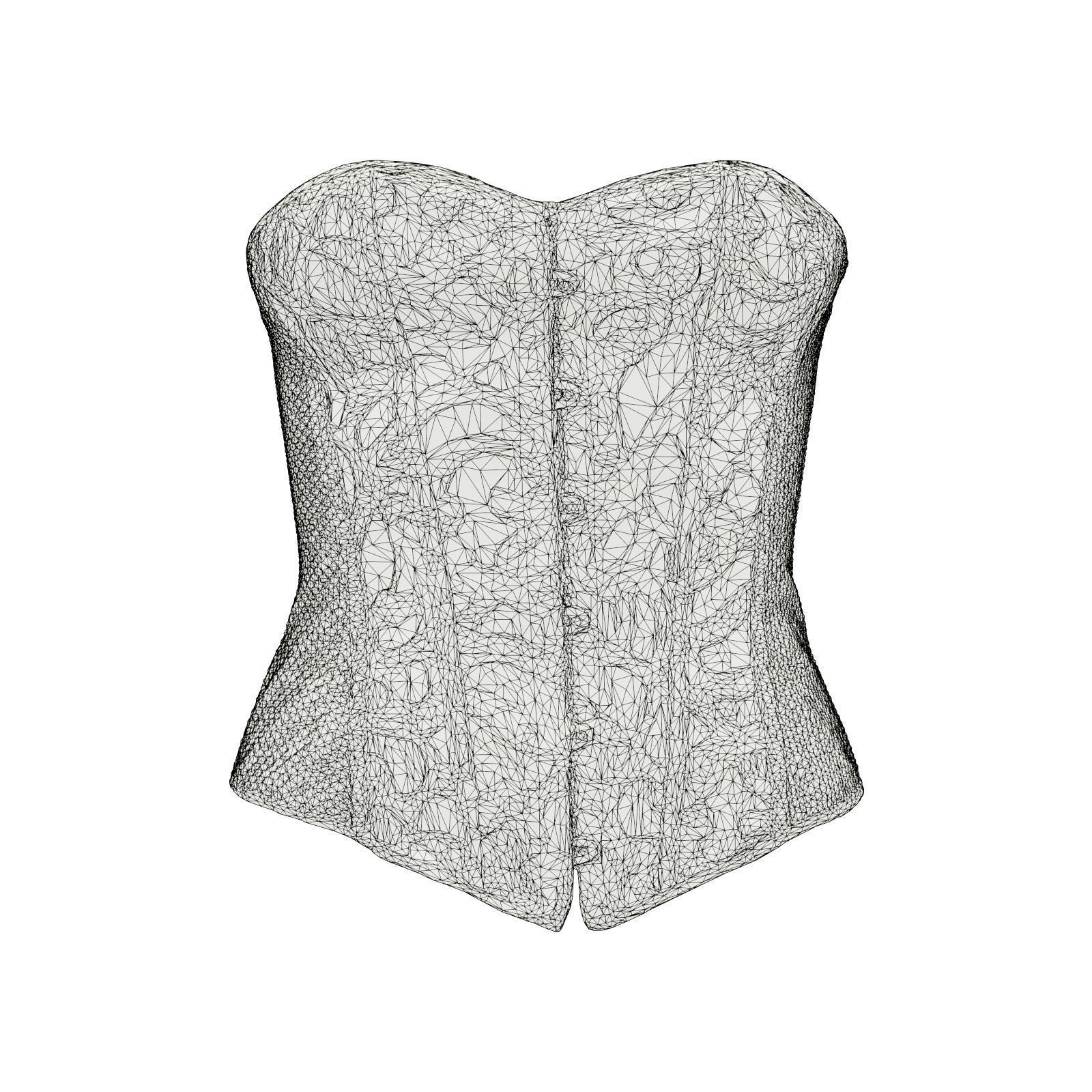 Transparant Decorated Corset 3D model_6