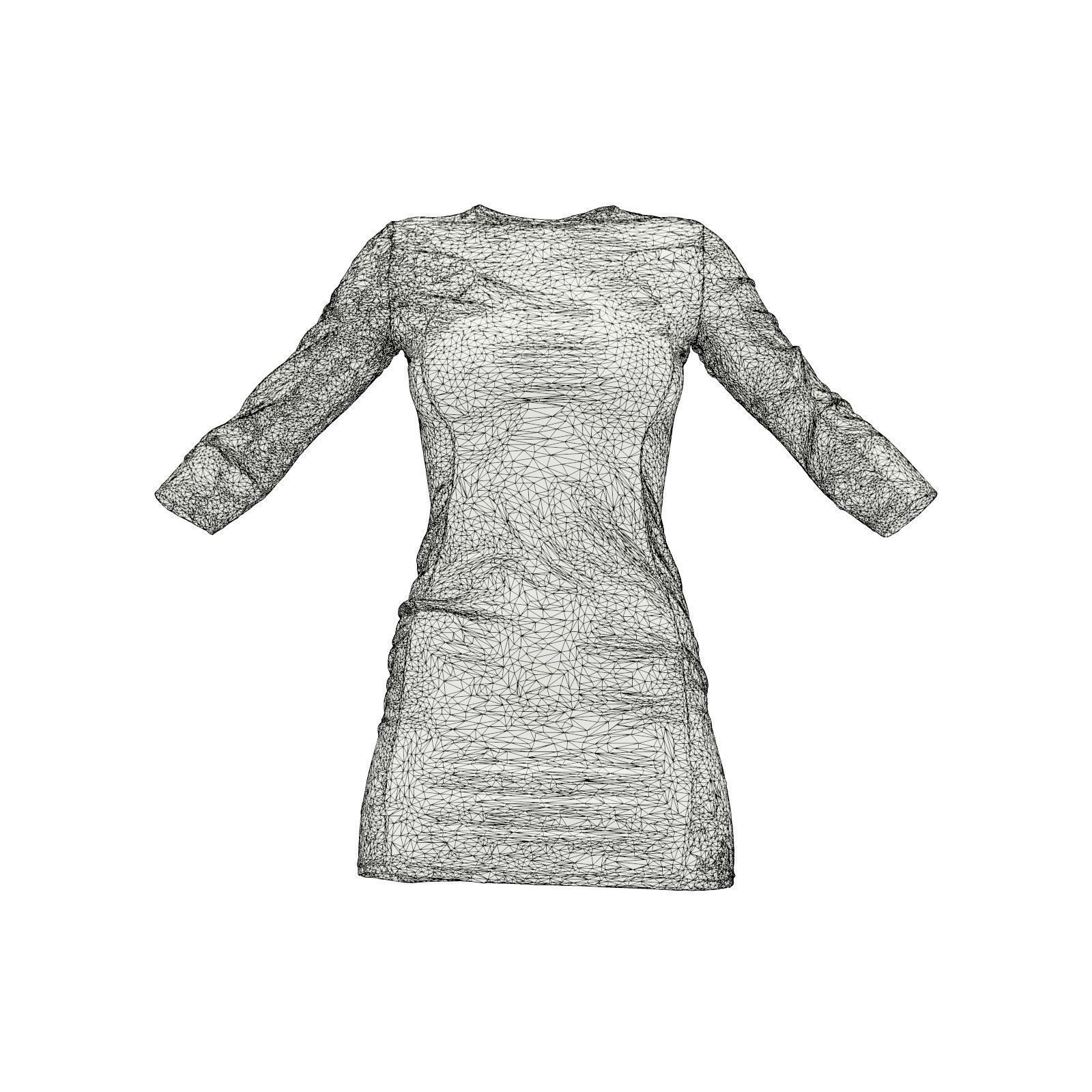 Tiger Panel Leather Dress 3D model_6