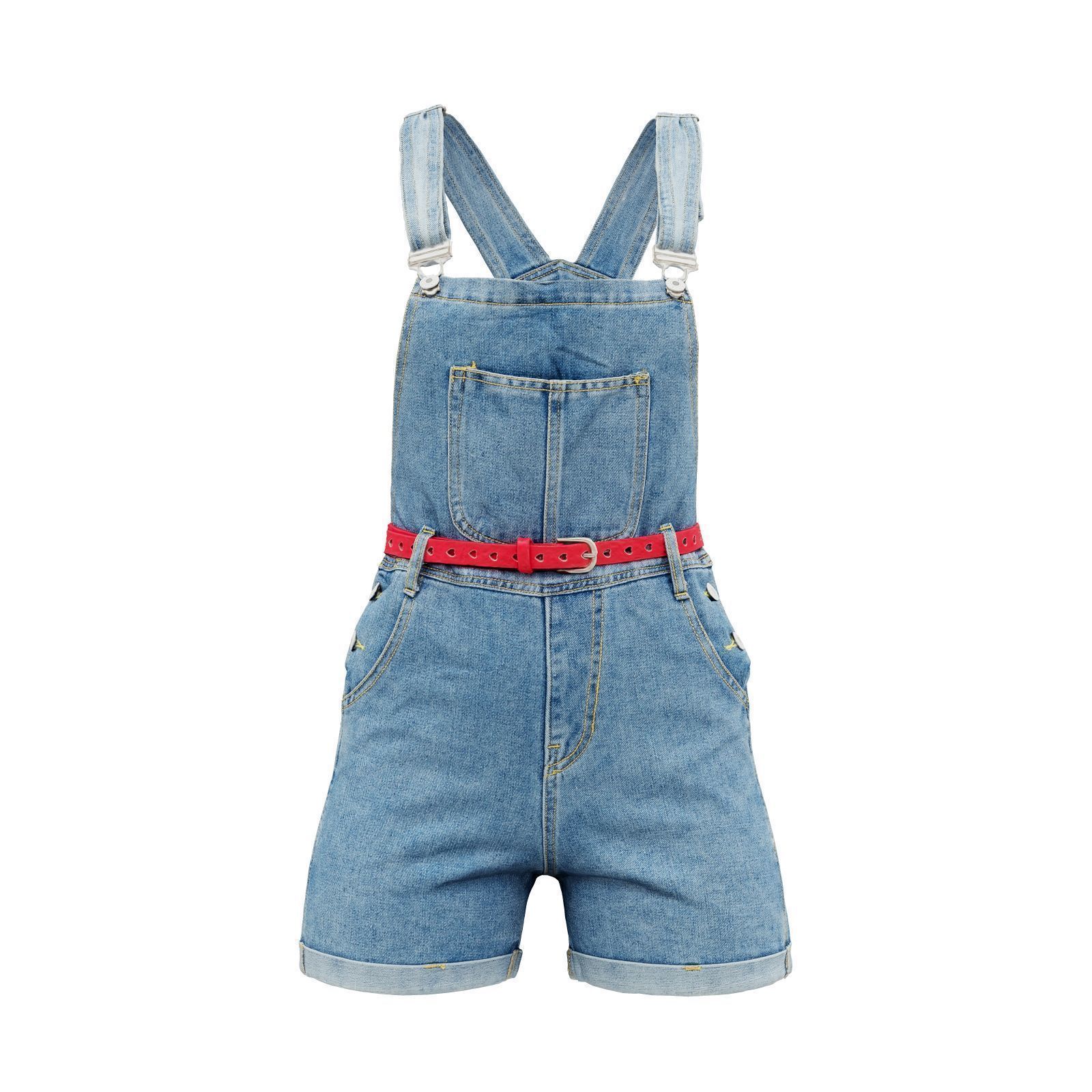 Thin Belt Jeans Salopet 3D model_1