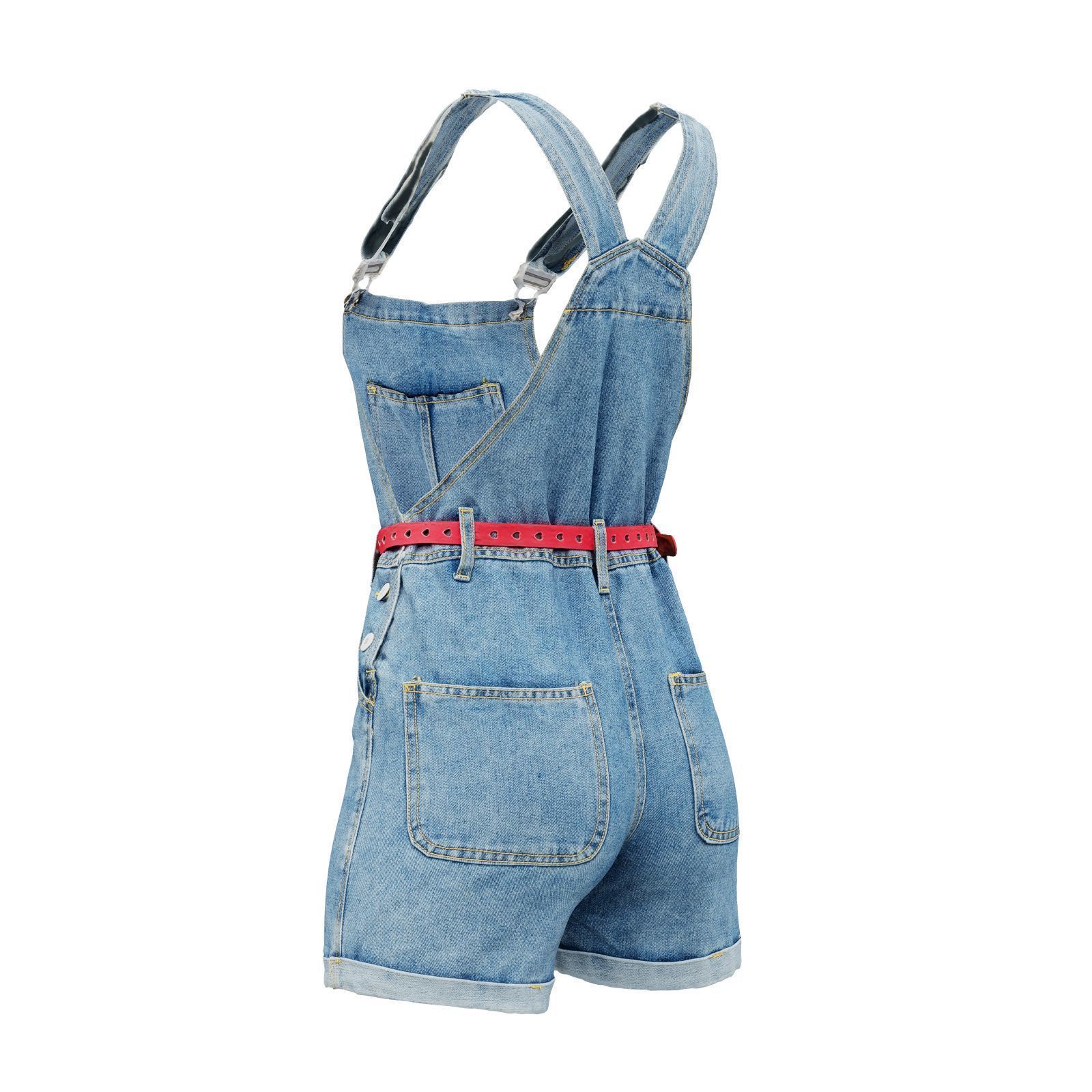 Thin Belt Jeans Salopet 3D model_3