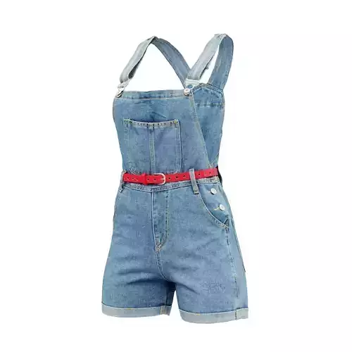 Thin Belt Jeans Salopet 3D model