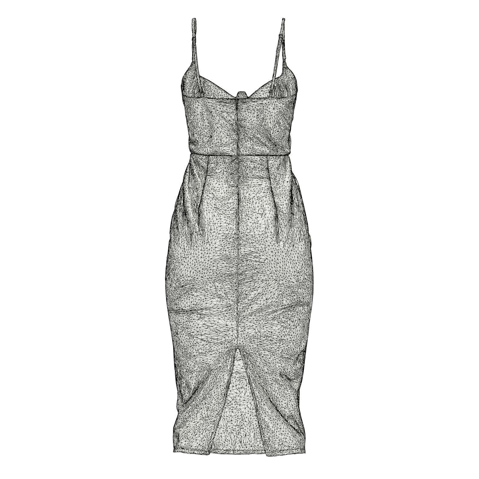 Structured Vinyl Dress 3D model_7