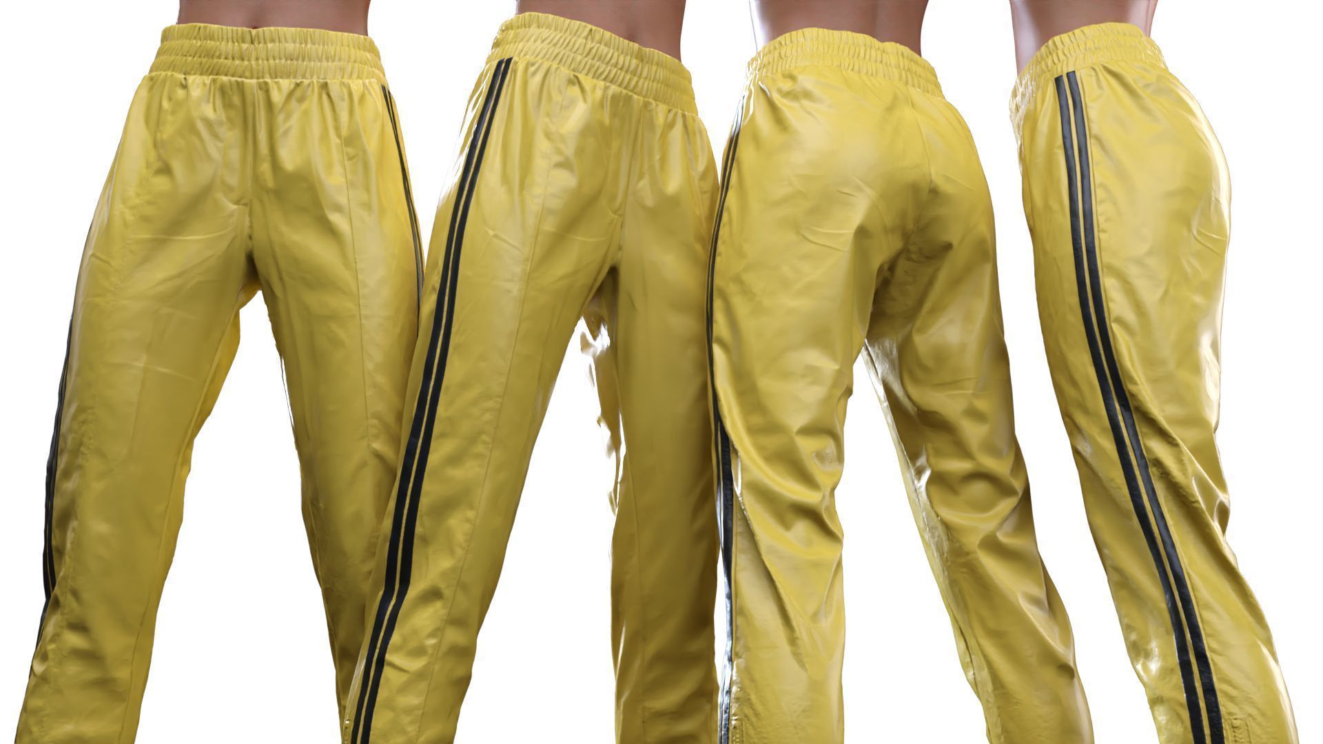 Stripes Jogging Trousers 3D model_1